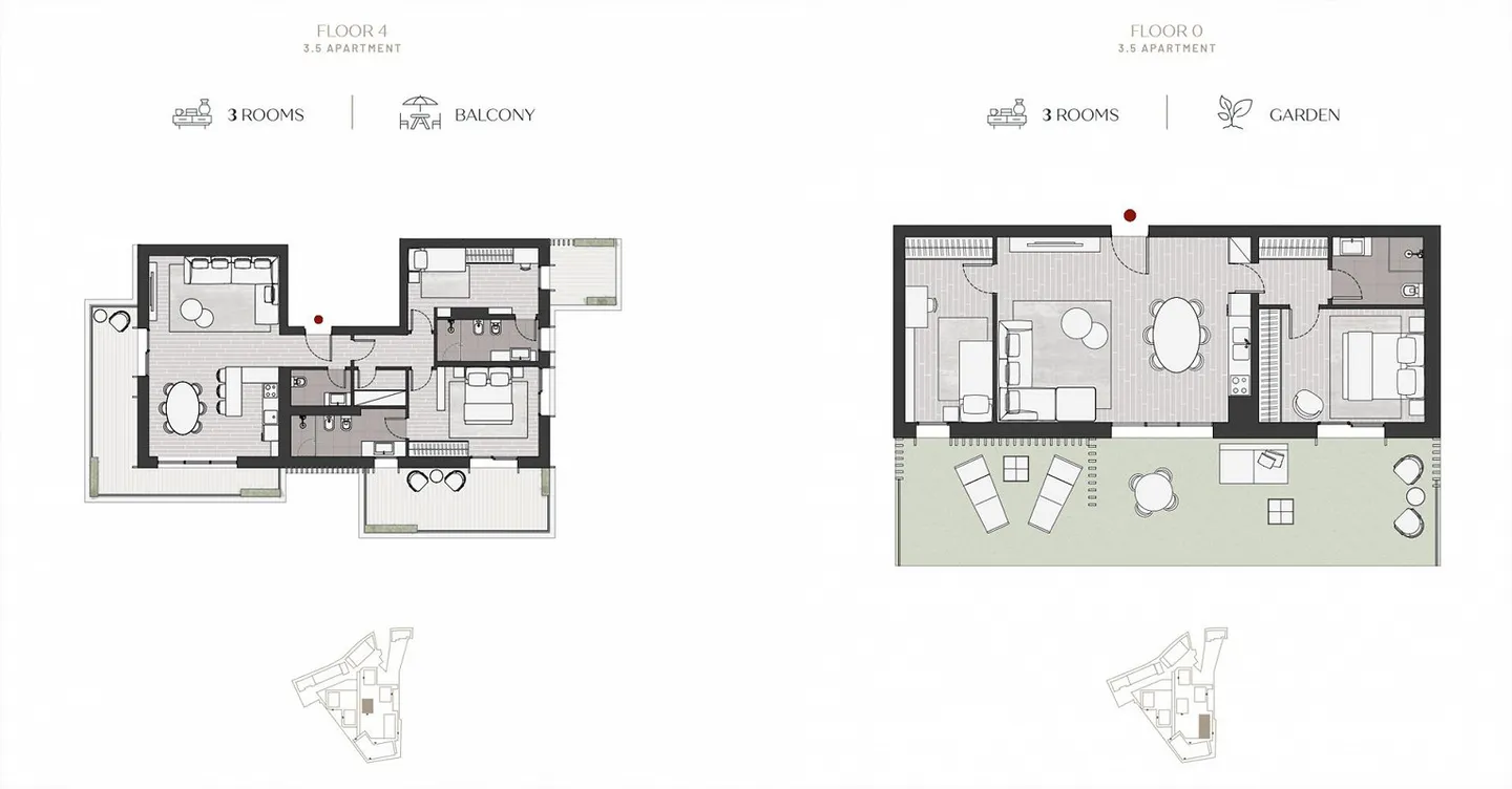 3,5-Zimmer-Wohnung im neuen Minergie-Gebäude – Stabio Garden Living - Foto 5 von 13
