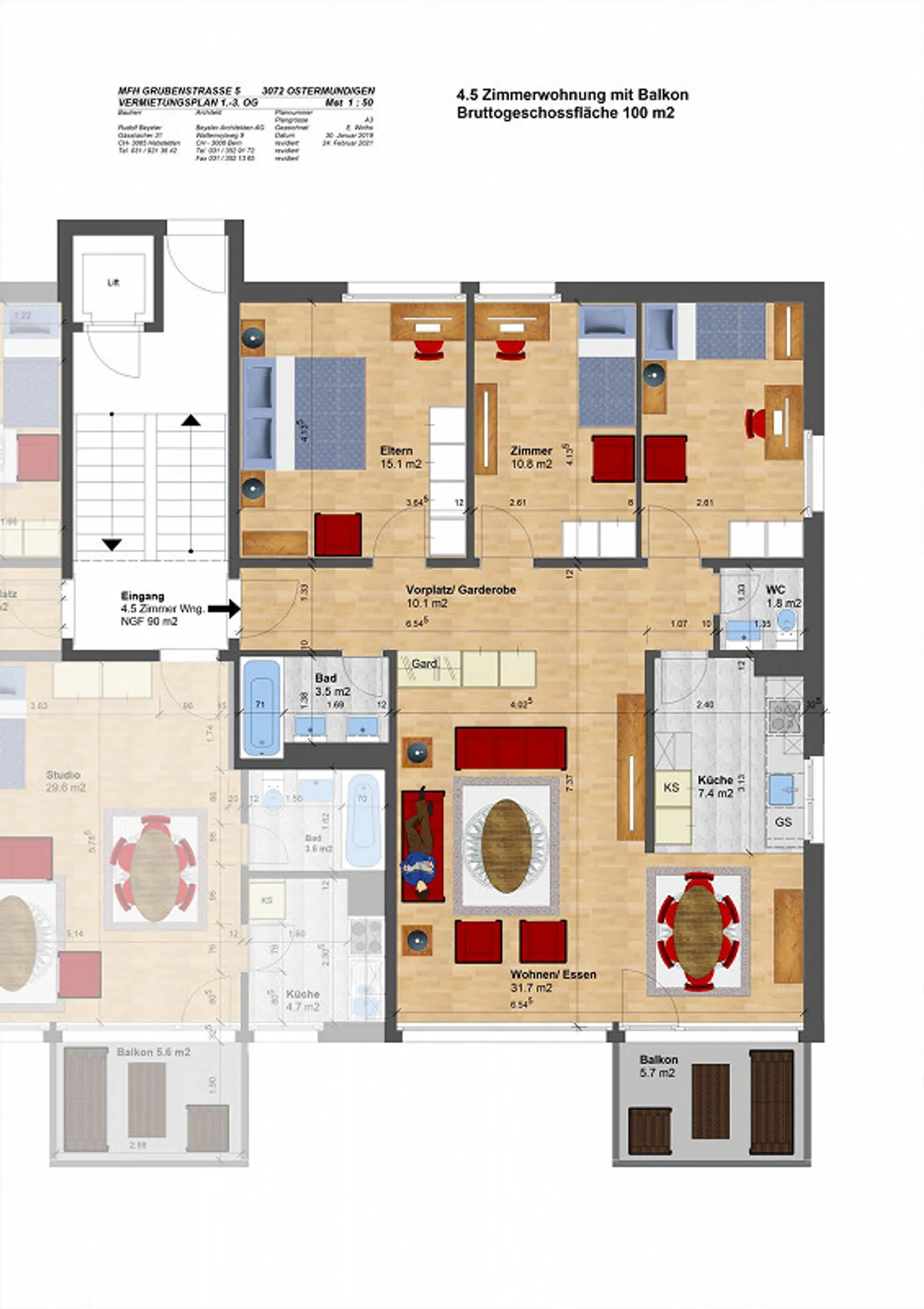 Total saniertes Wohnglück: 4.5-Zimmer-Wohnung mit Balkon ins Grüne - Foto 18 von 18