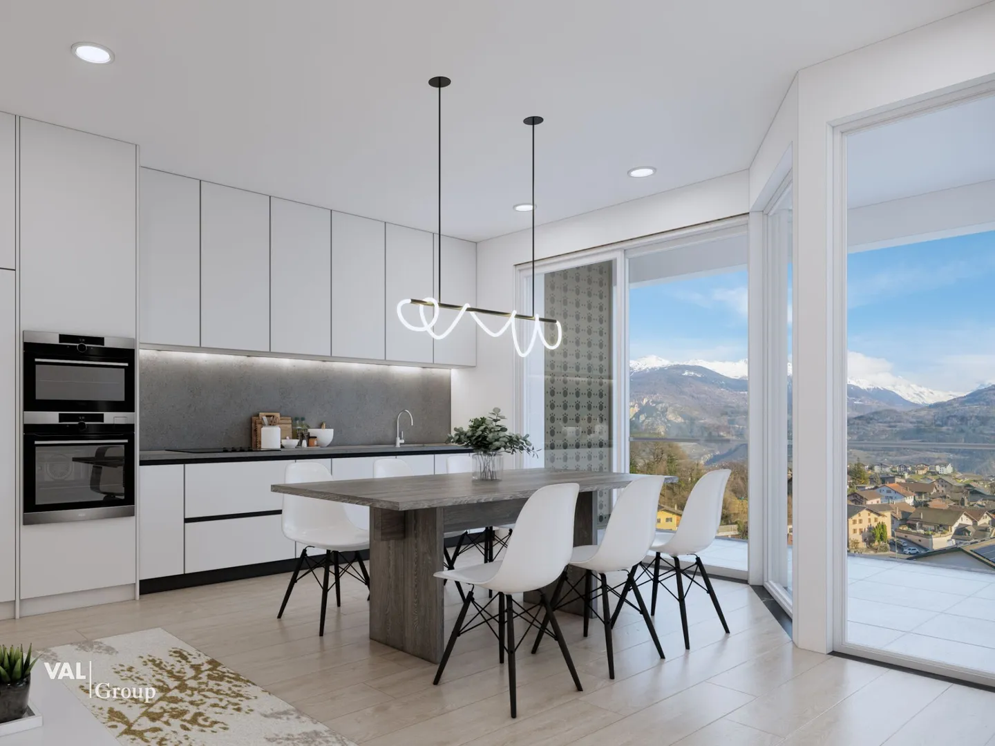 Wunderschöne 4,5-Zimmer-Neuwohnung mit Terrasse und Blick auf die Walliser Alpen - Foto 2 von 7