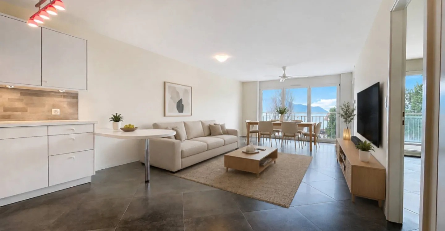 Nel cuore di Montreux, appartamento di 2,5 locali con vista sul lago - Foto 2 di 7