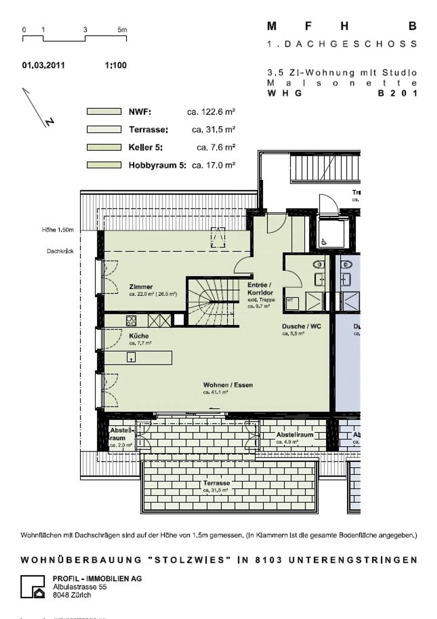 3.5 - Appartamento duplex in affitto a Unterengstringen - Foto 9 di 10