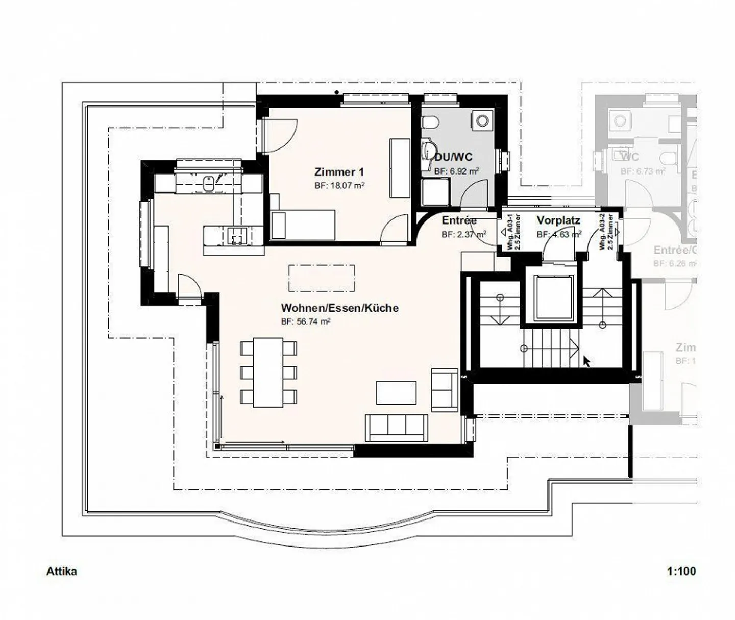 Luxus-Attikawohnung mit Terrasse - Foto 2 von 5