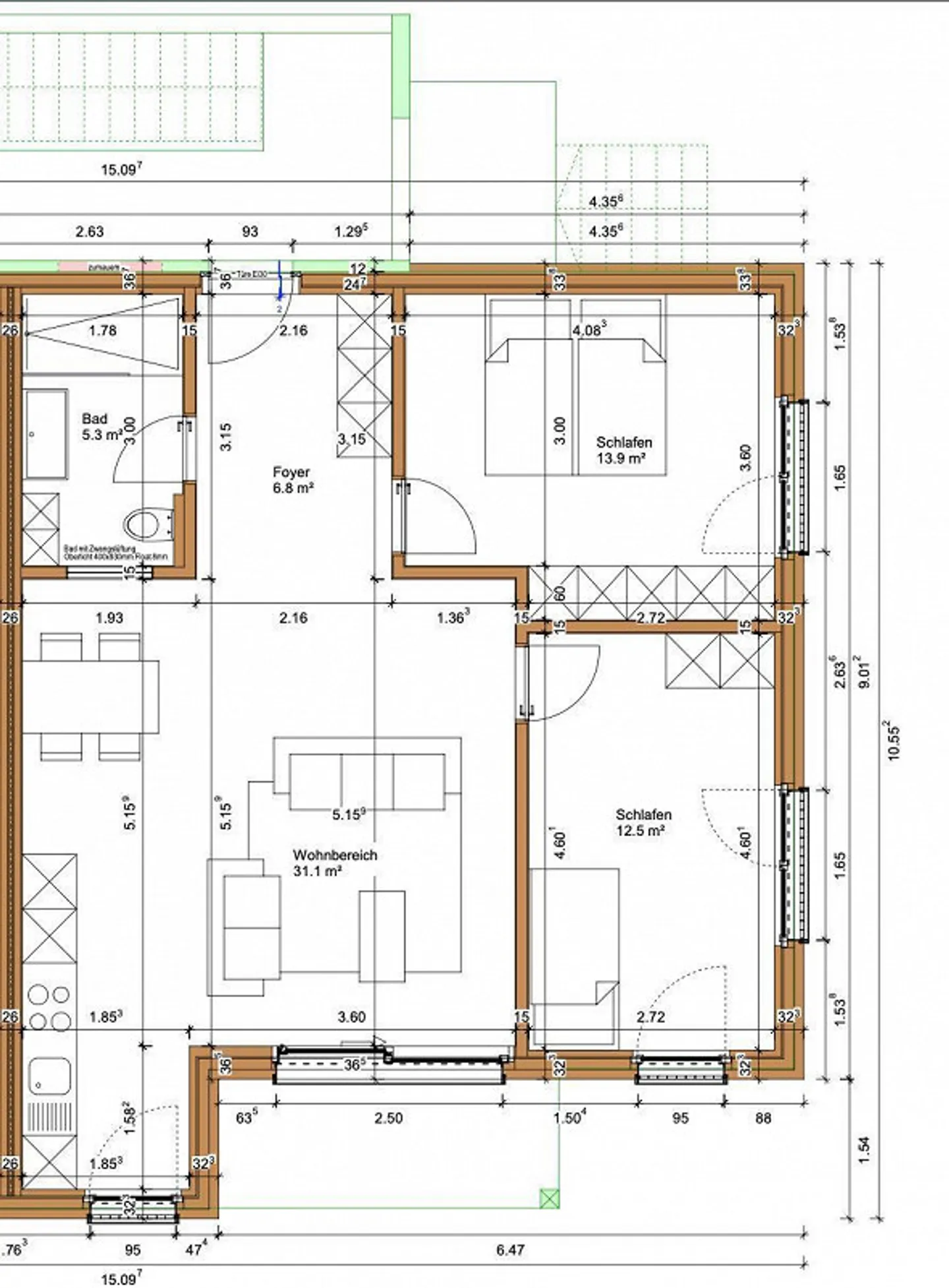 Nuovo appartamento moderno e luminoso di 3,5 stanze con balcone - Foto 7 di 7