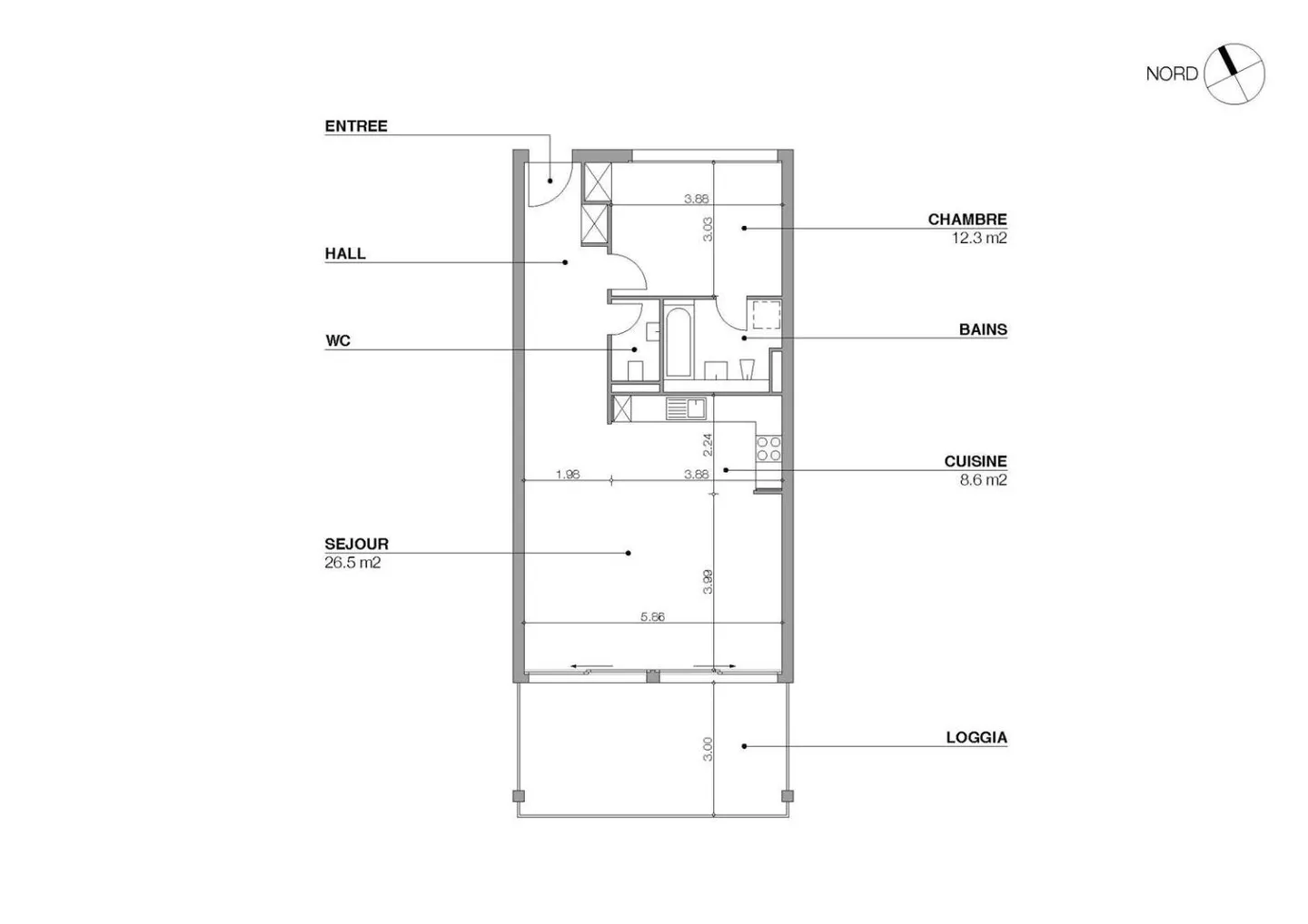 3-room apartment - Photo 4 of 4