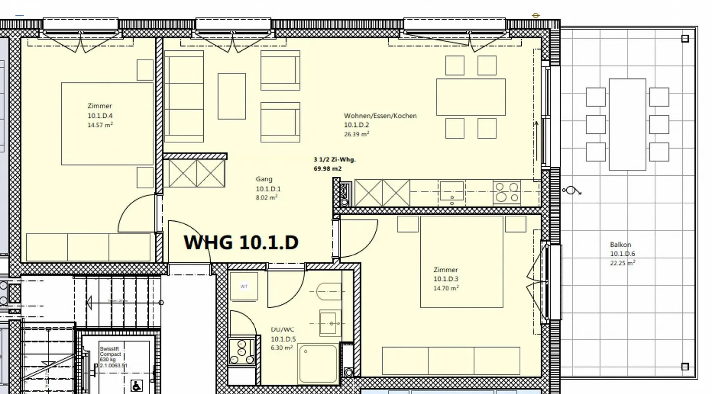 Appartamento nuovo attraente di 3,5 locali - Foto 7 di 10