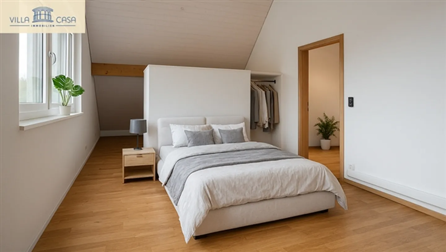 Appartement sous les combles de 4½ pièces avec vue sur le lac à Spiez - Idéal pour le télétravail ! - Photo 9 sur 15