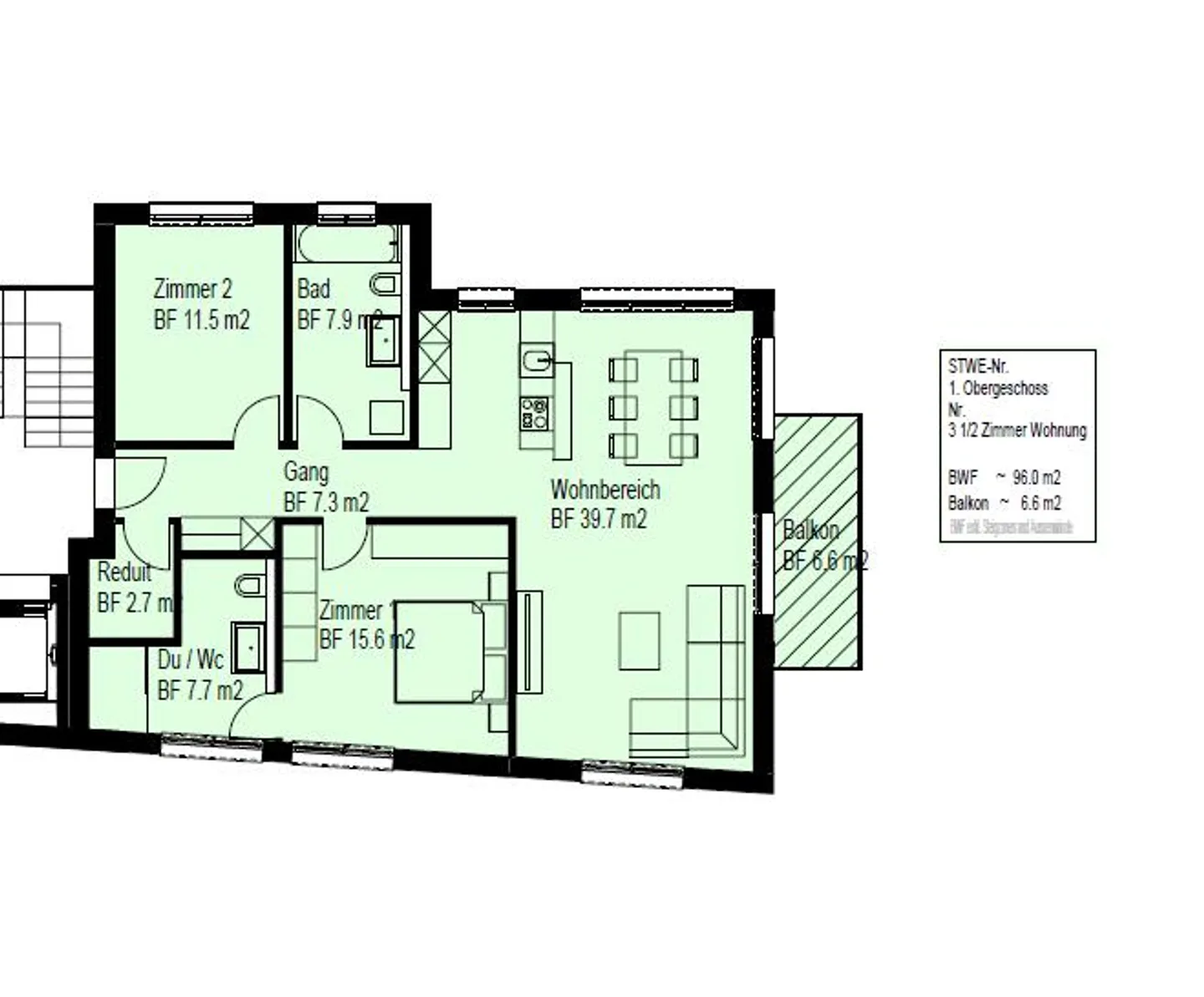 Appartement 3.5 pièces élégant - Photo 3 sur 3