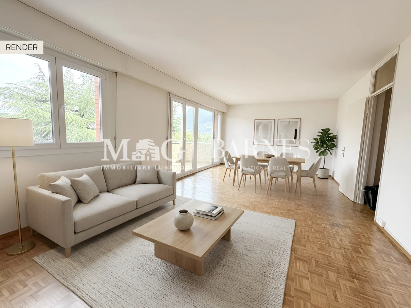 Paradiso : Appartement 3,5 pièces avec vue dégagée et garage privé - Photo 1 sur 7