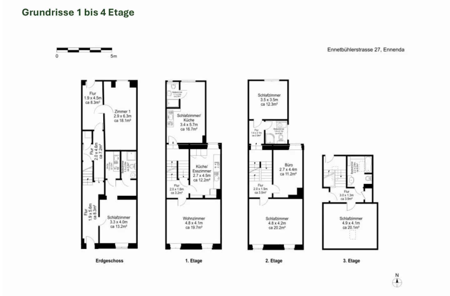 Casa a schiera ristrutturata con appartamenti di 5.5 e 1.5 stanze e studio - Foto 1 di 1