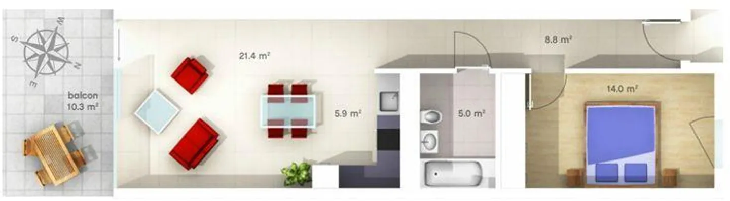 2.5-room apartment on the 2nd floor - Photo 5 of 5