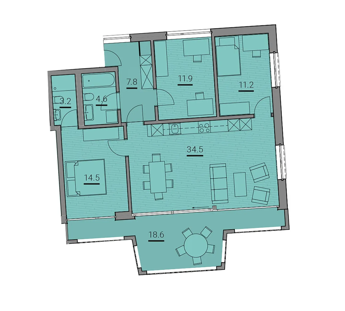 Modern 4.5-room apartment above the rooftops of Erstfeld - Photo 10 of 11