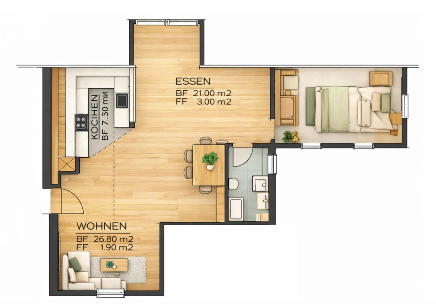 Charmante Renovierte Wohnung - Foto 9 von 9