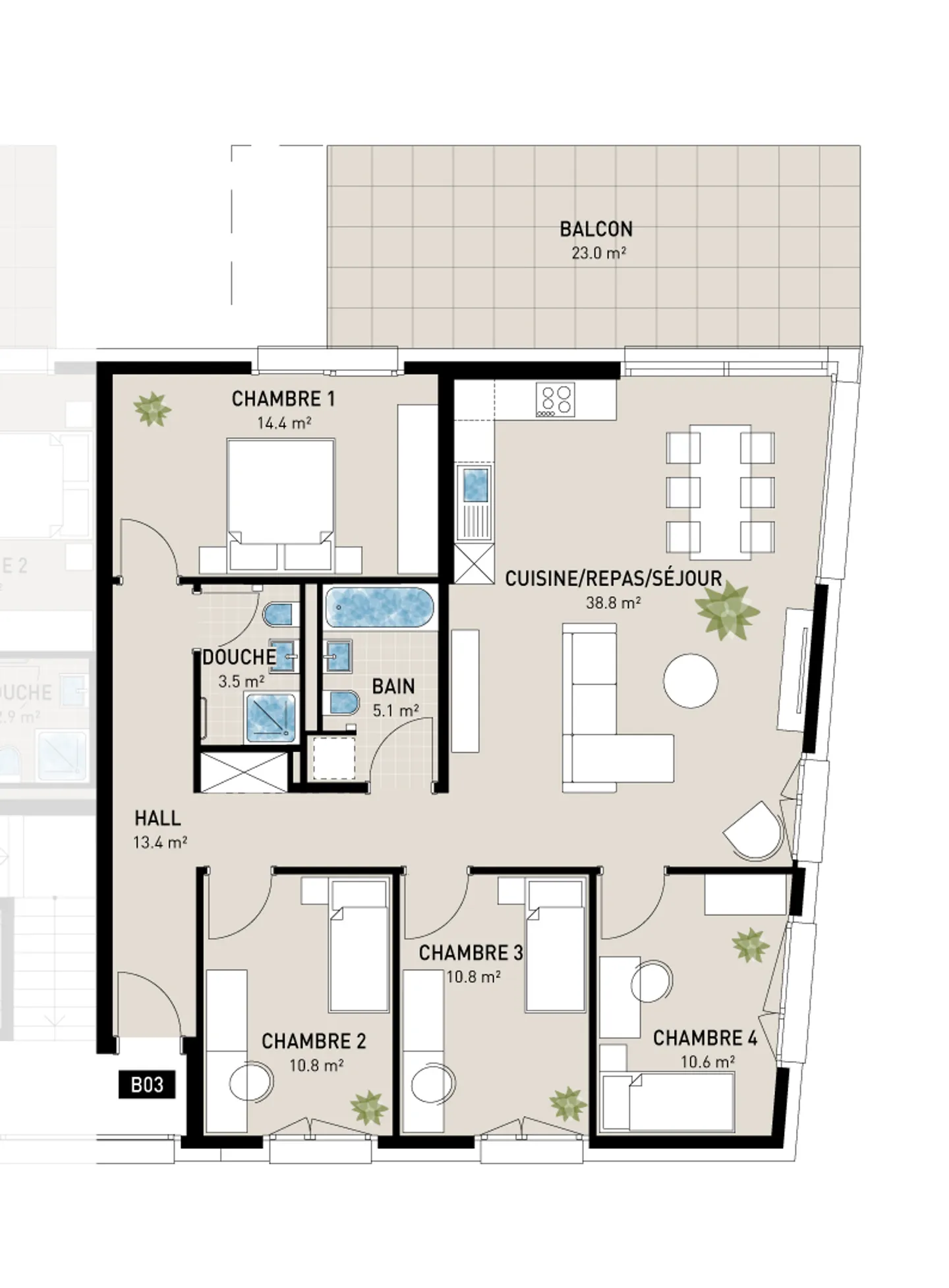 Appartement Familial avec Balcon - Photo 1 sur 3
