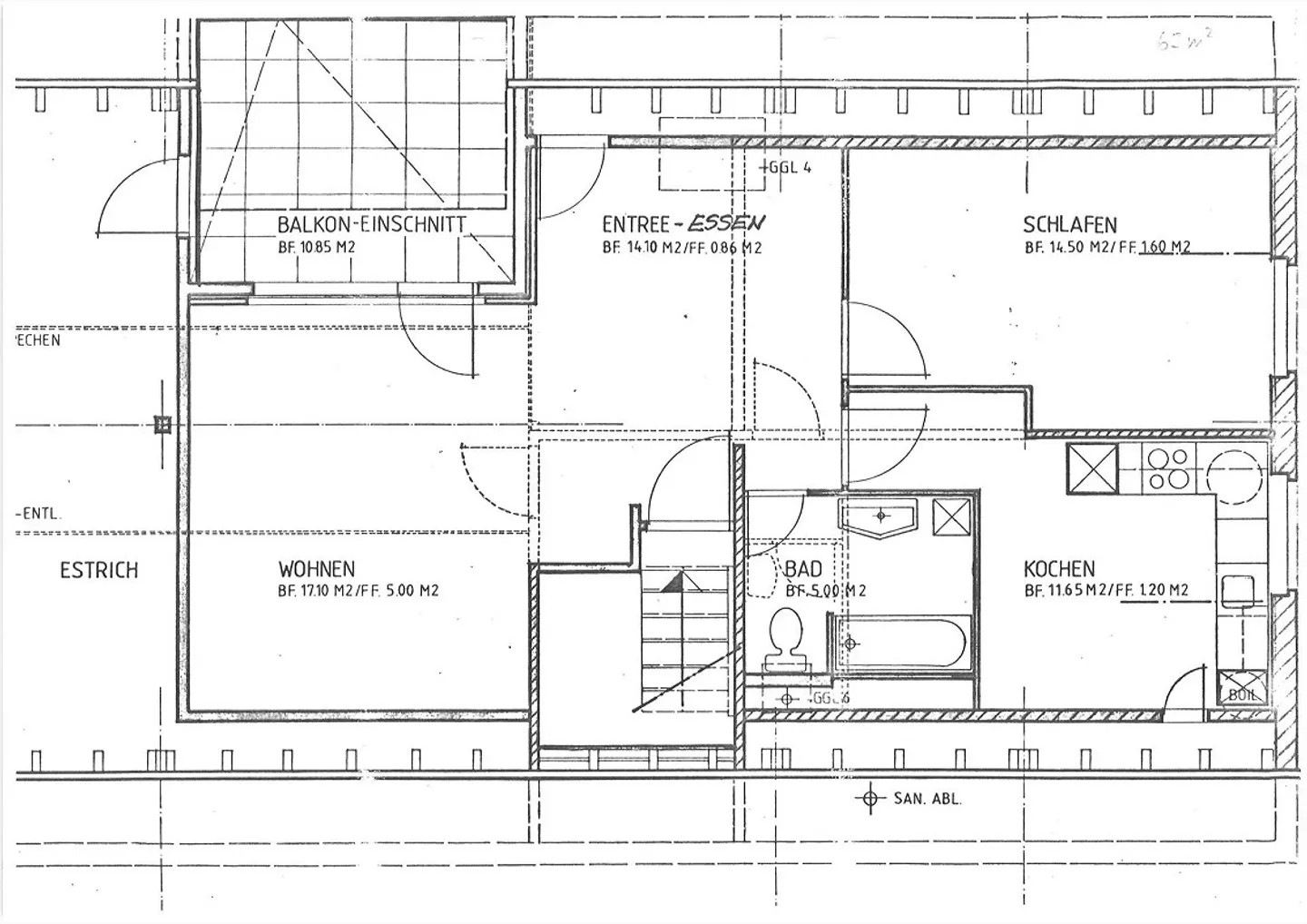 Partially renovated 2.5-room attic apartment - Photo 8 of 8