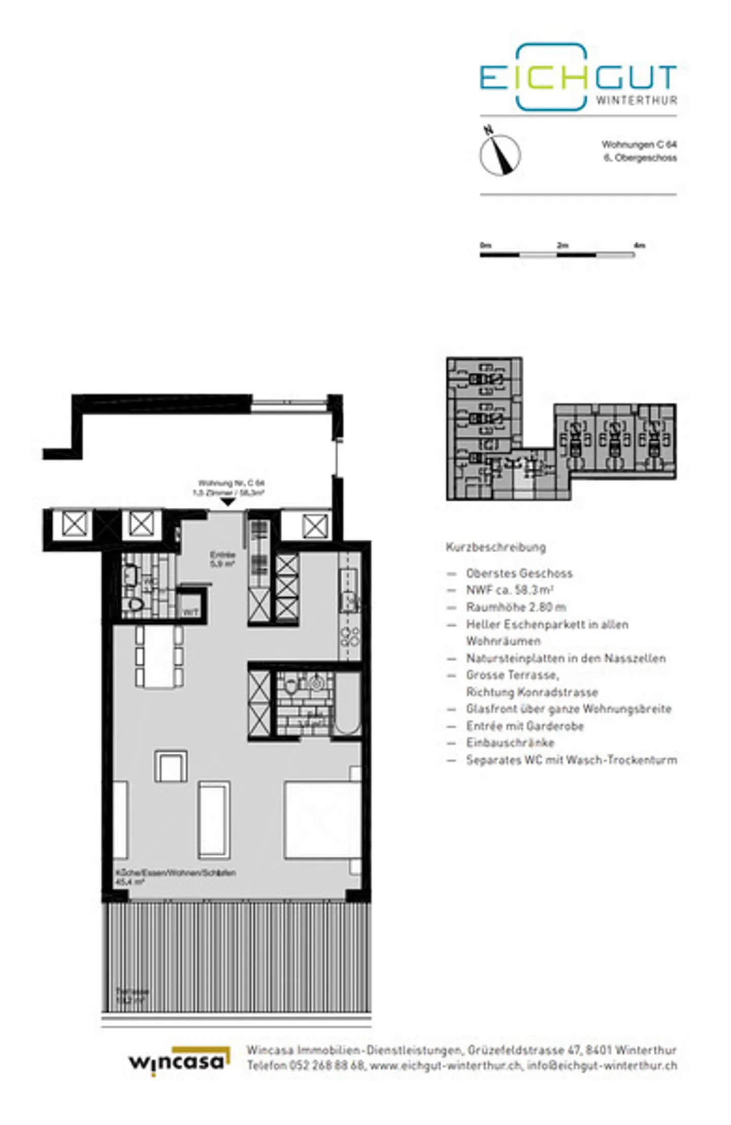 1½ ZI-WOHNUNG IN WINTERTHUR - STADT, MÖBLIERT, TEMPORÄR - Foto 11 von 11