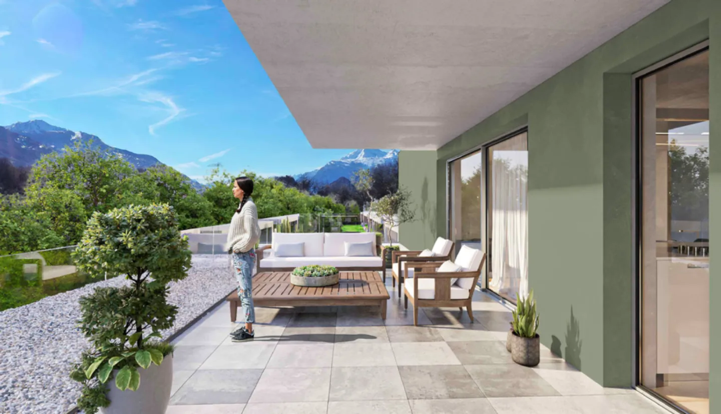 Magnificent garden-level apartment with covered terrace and superb view - Photo 1 of 11