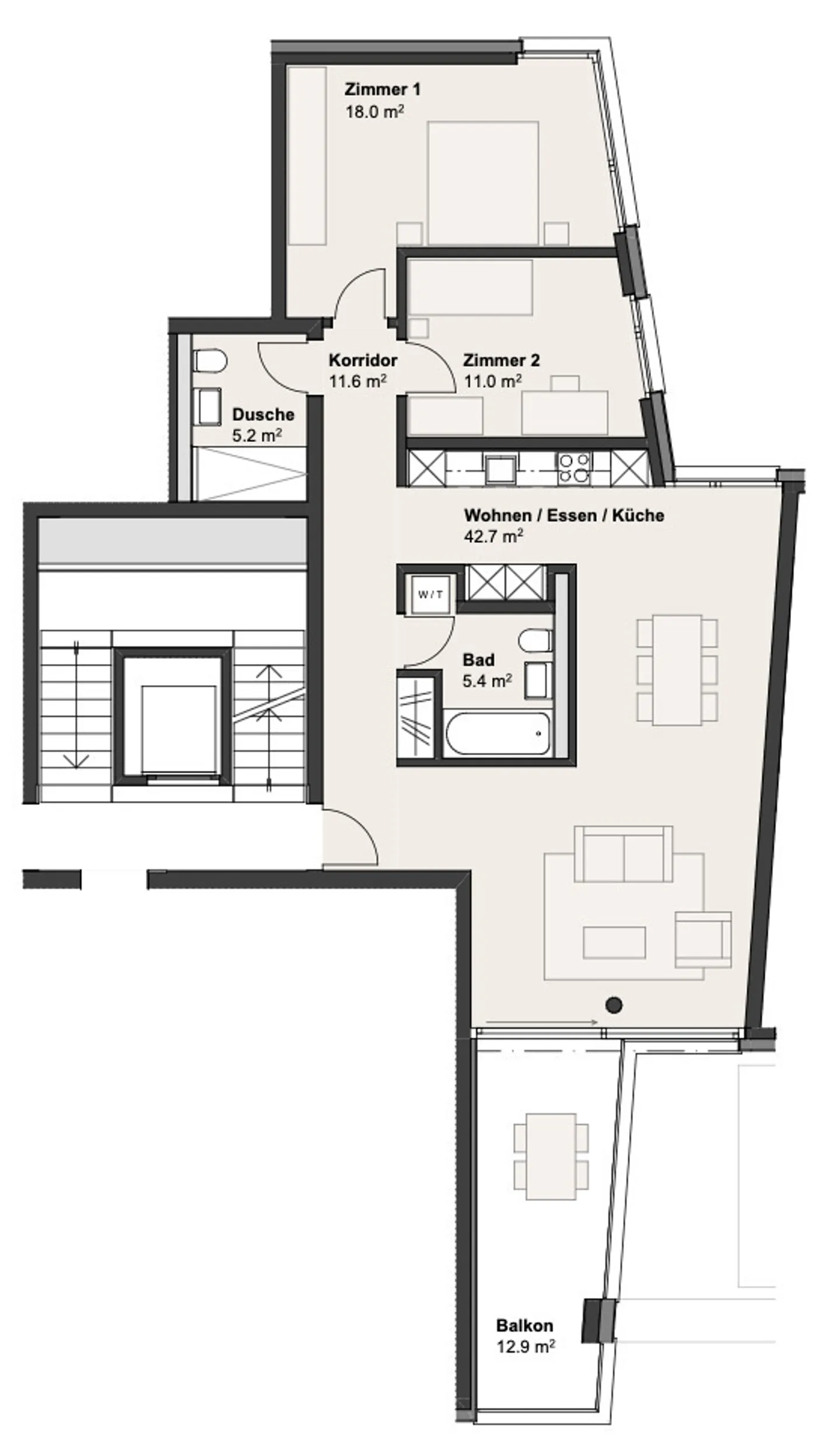 APPARTEMENT 3½ PIÈCES À WORBLaufen (BE), MEUBLÉ, TEMPORAIRE - Photo 10 sur 10