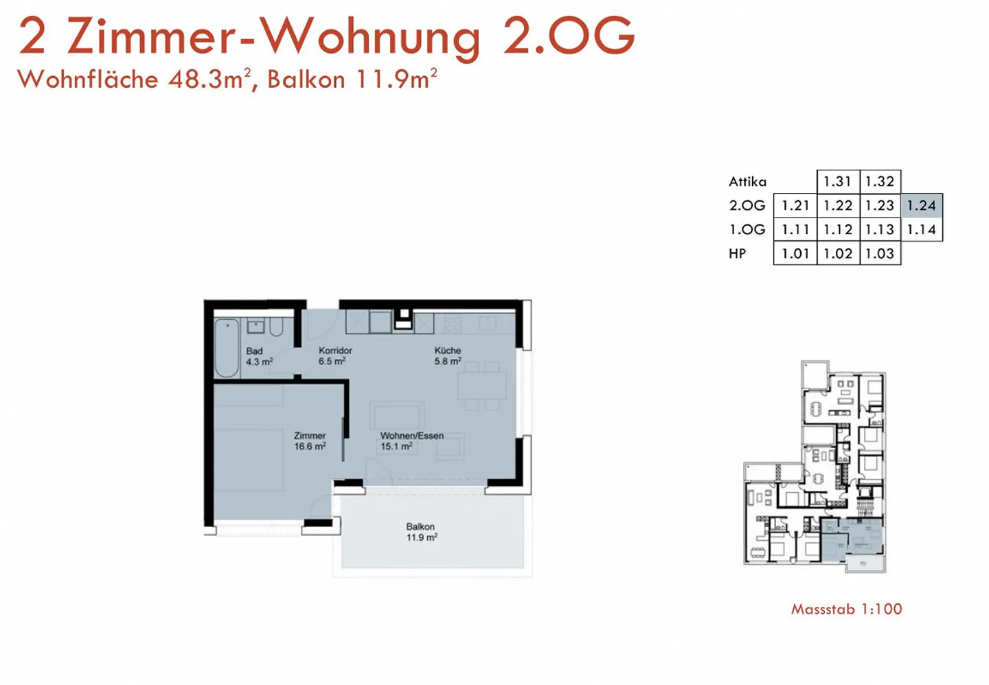 Cozy 2-room apartment with a view of the Rigi - Photo 11 of 11