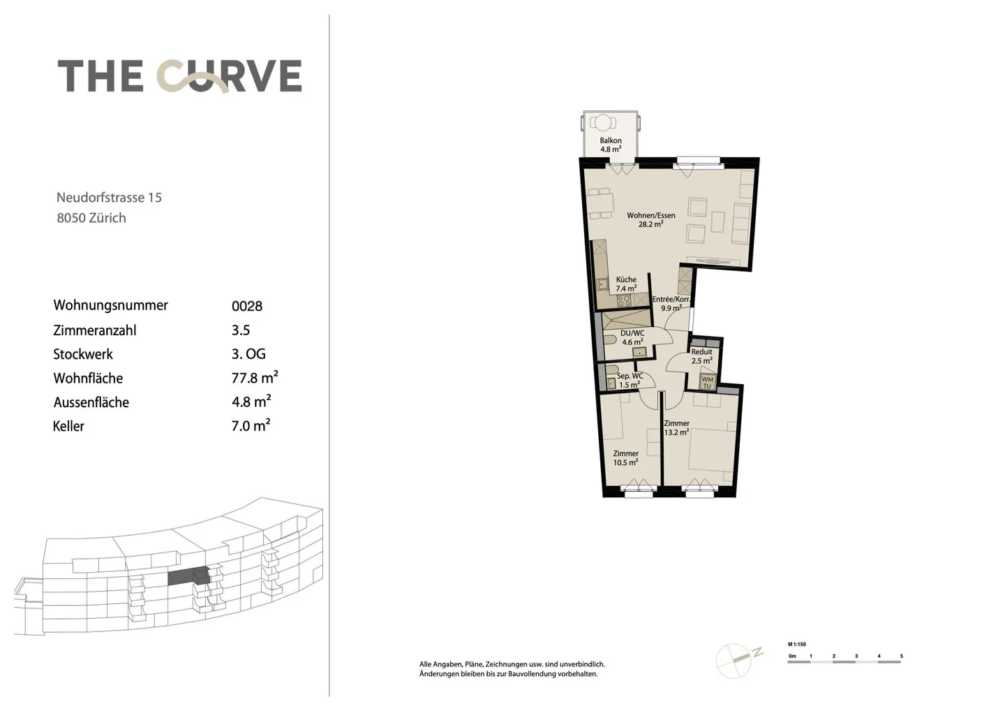Appartement moderne de 3,5 pièces près de la gare d'Oerlikon - Photo 6 sur 6