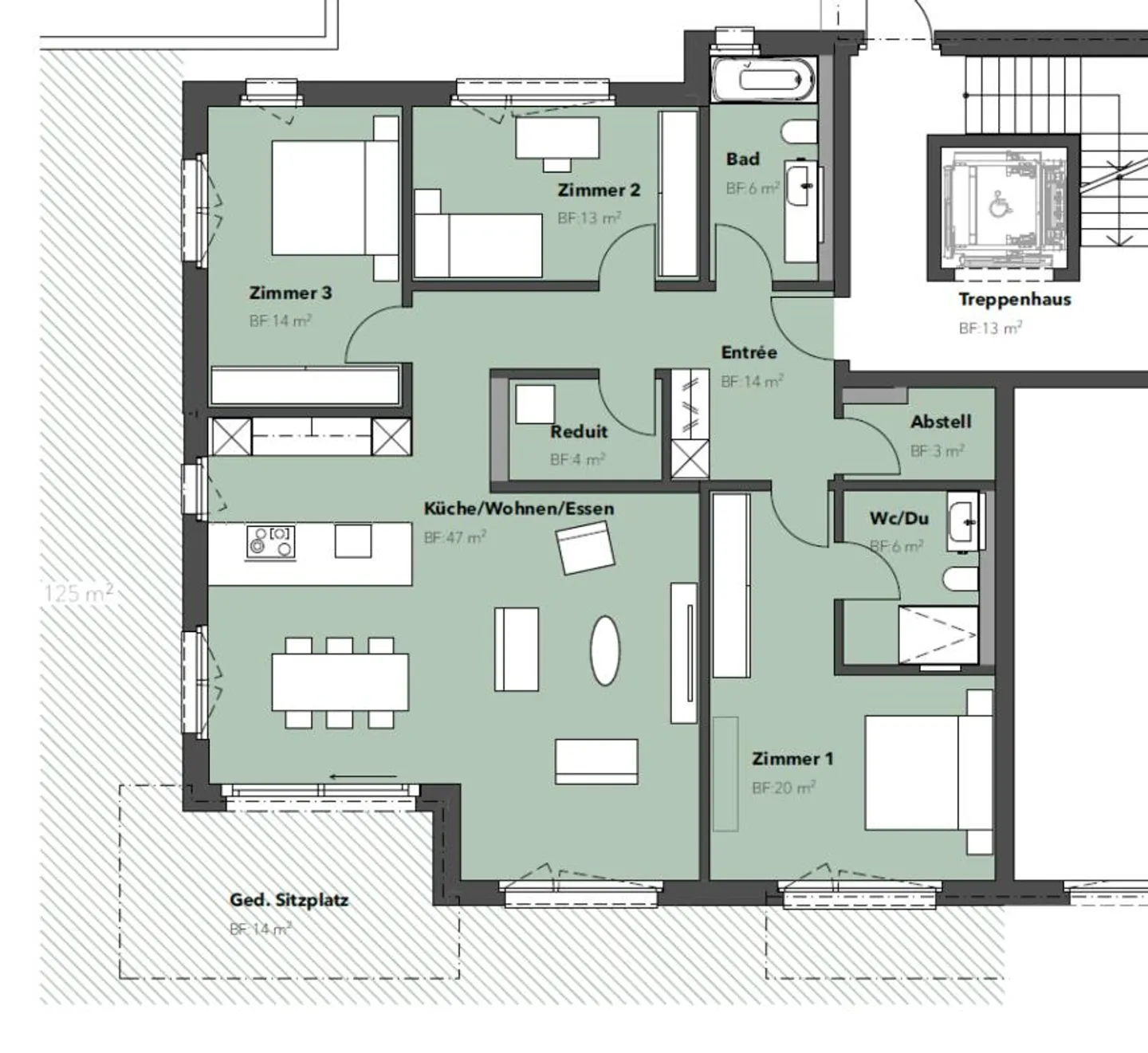 Appartement neuf exclusif de 4,5 pièces en standard de propriété avec grande terrasse - Photo 4 sur 4