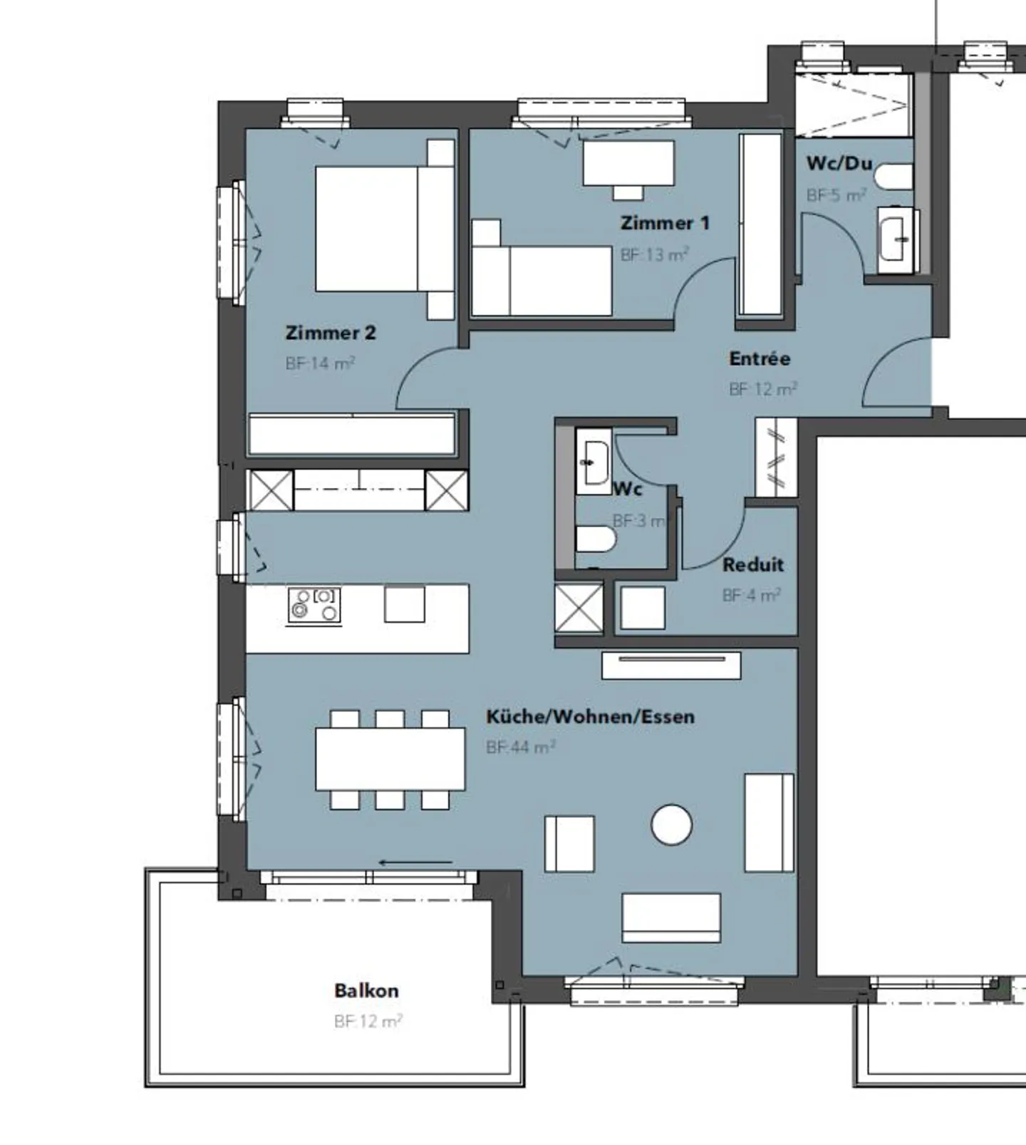 Exklusive 3.5-Zimmer-Neubauwohnung im Eigentumsstandard mit Balkon - Foto 4 von 4