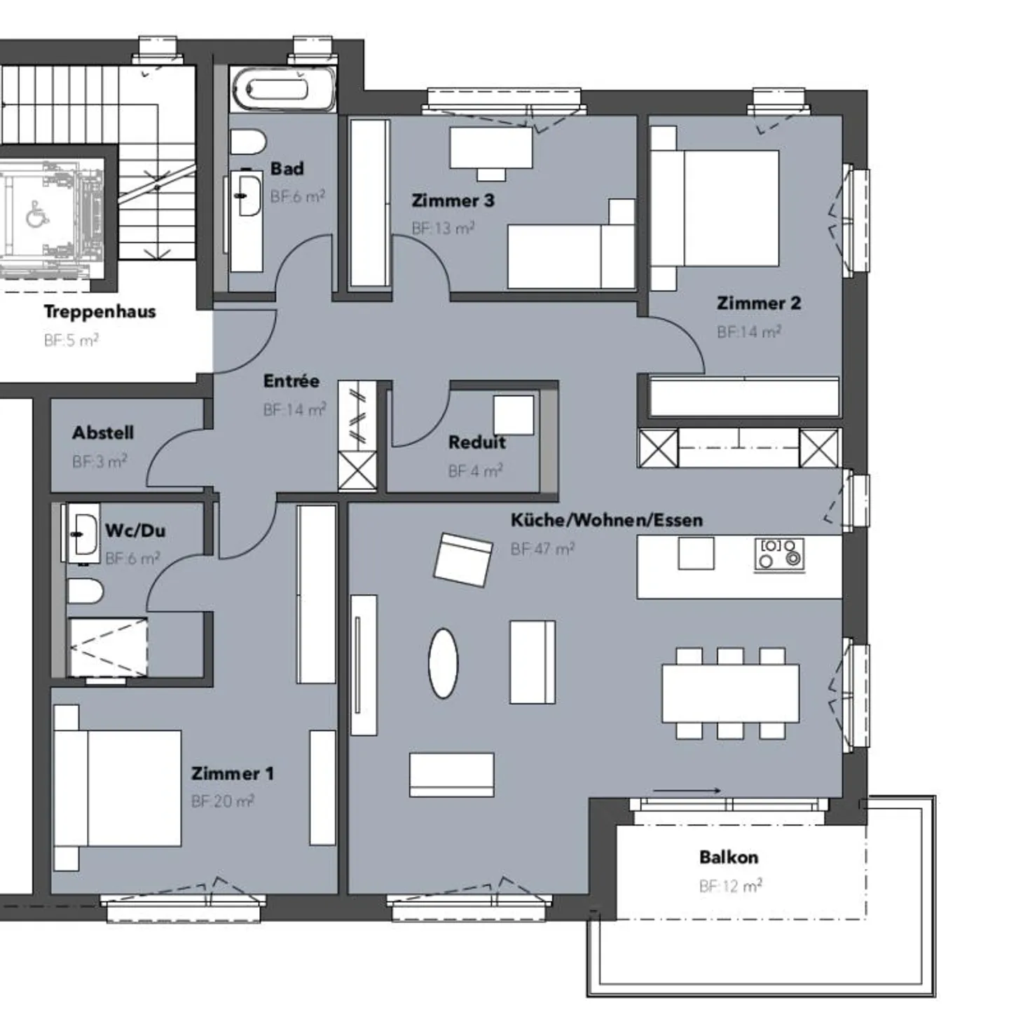 Exklusive 4.5-Zimmer Wohnung - Foto 4 von 4