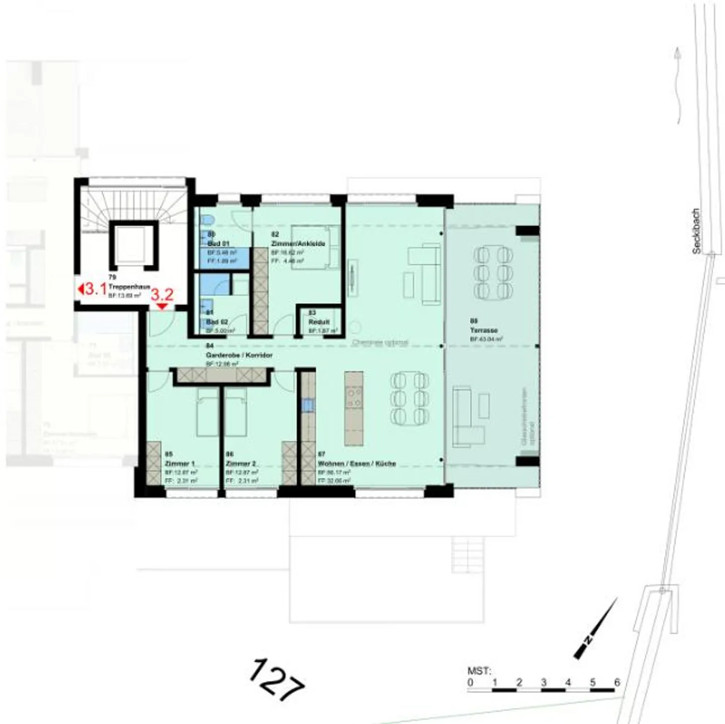 Modernes Penthouse in der Natur - Foto 9 von 10