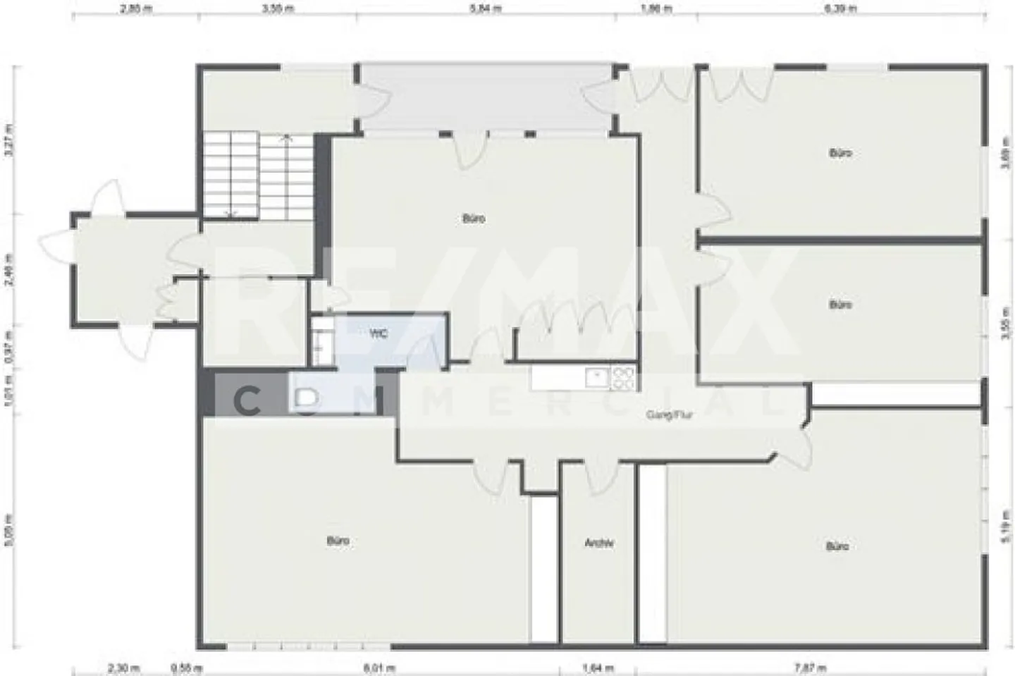 Verlockendes Bürogeschoss mit 5 PP und 1 Archivraum: Als Anlageobjekt / zur Eigennutzung - Foto 7 von 13