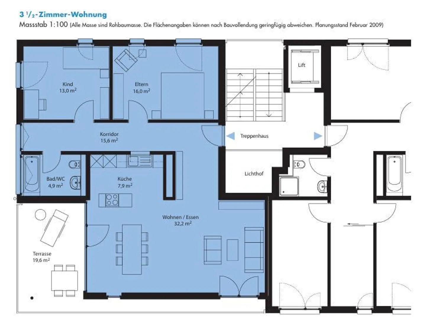 Helles Familienapartment mit Balkon - Foto 8 von 8