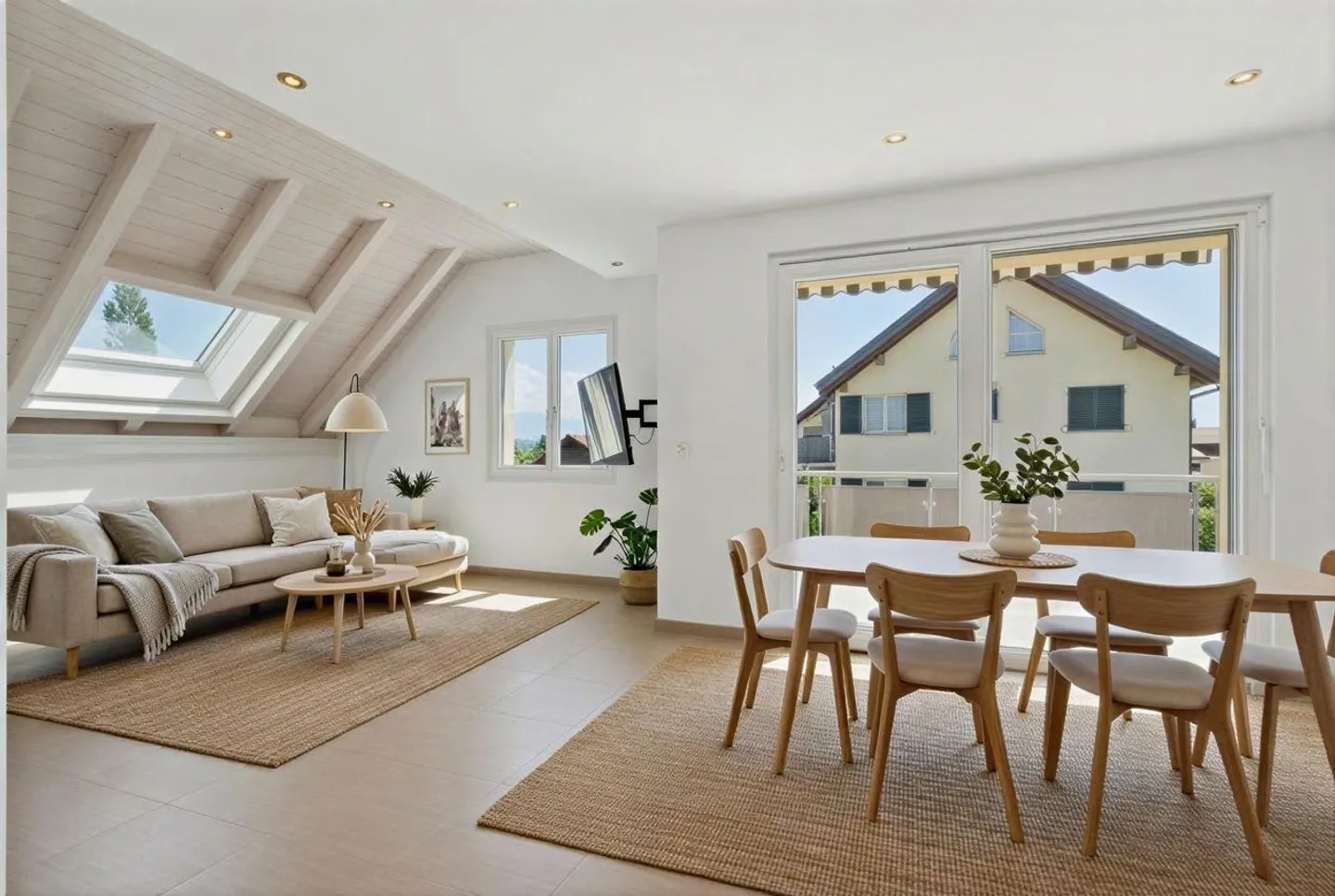 Duplex 5,5 pièces à Essertes avec terrasse, vue sur la campagne et grand confort - Photo 4 sur 8