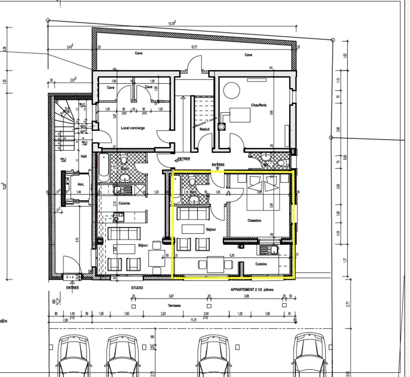 Magnificent 2.5 rooms new in the center - Covered parking space - Photo 7 of 7