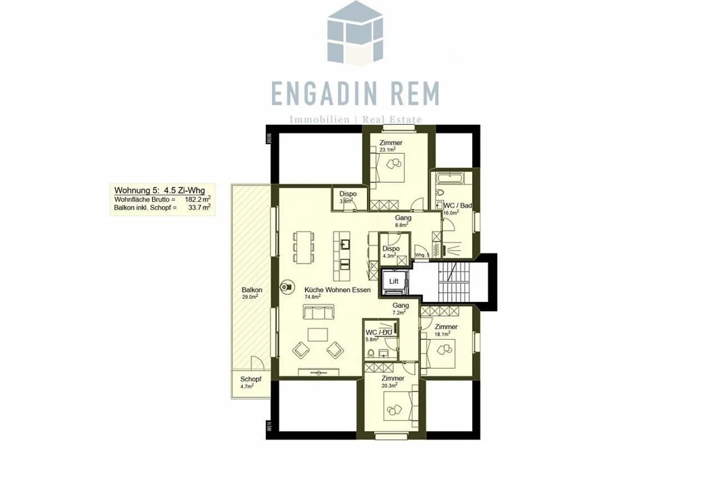 Nuovo appartamento attico di 4,5 stanze, primo appartamento - Foto 8 di 8