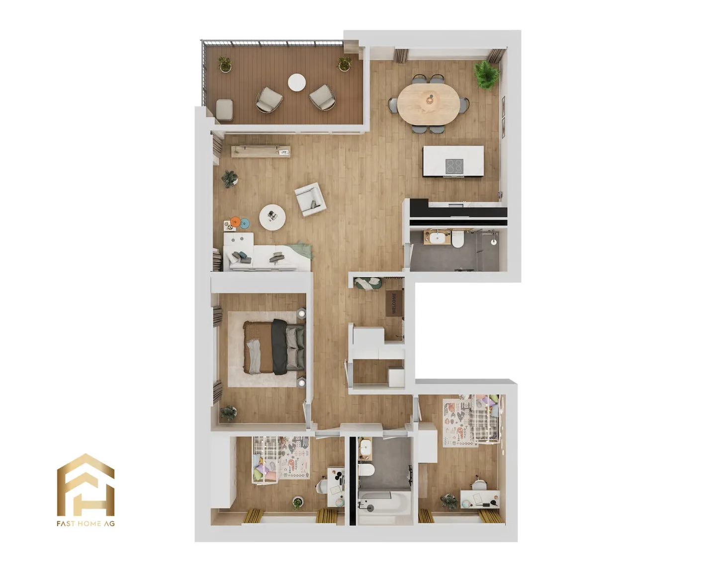 Appartement de 4,5 pièces de haute qualité au 2ème étage à Ried-Brig - Photo 7 sur 13