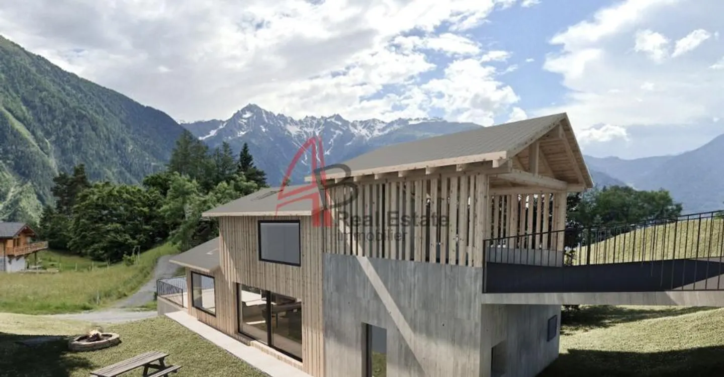 Contemporary villa of 4.5 rooms - 3 bedrooms, private forest and panoramic view - Chemin-Dessus (Val de Bagnes) - Photo 2 of 13