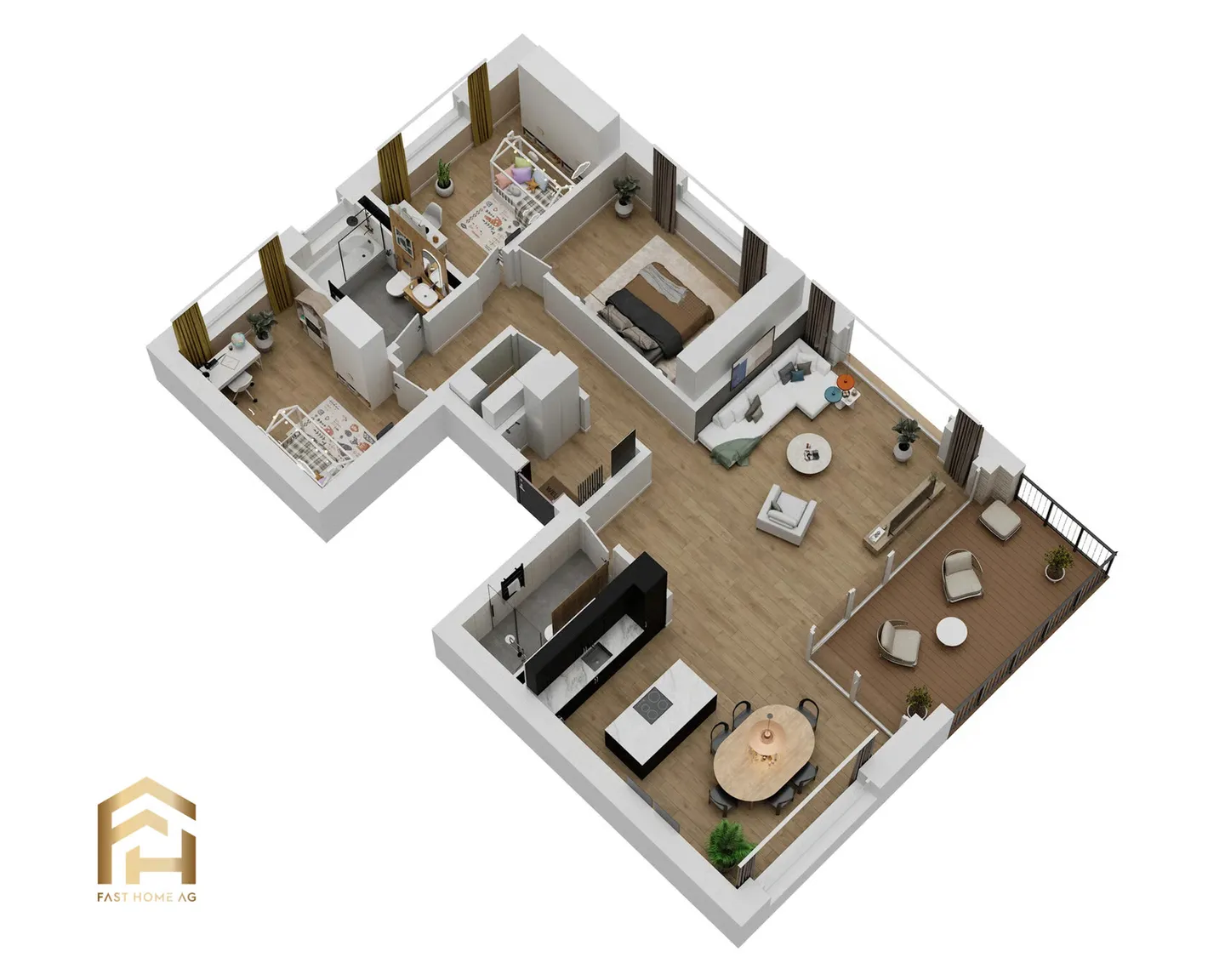 Appartement de 4,5 pièces de haute qualité au 1er étage à Ried-Brig - Photo 8 sur 13