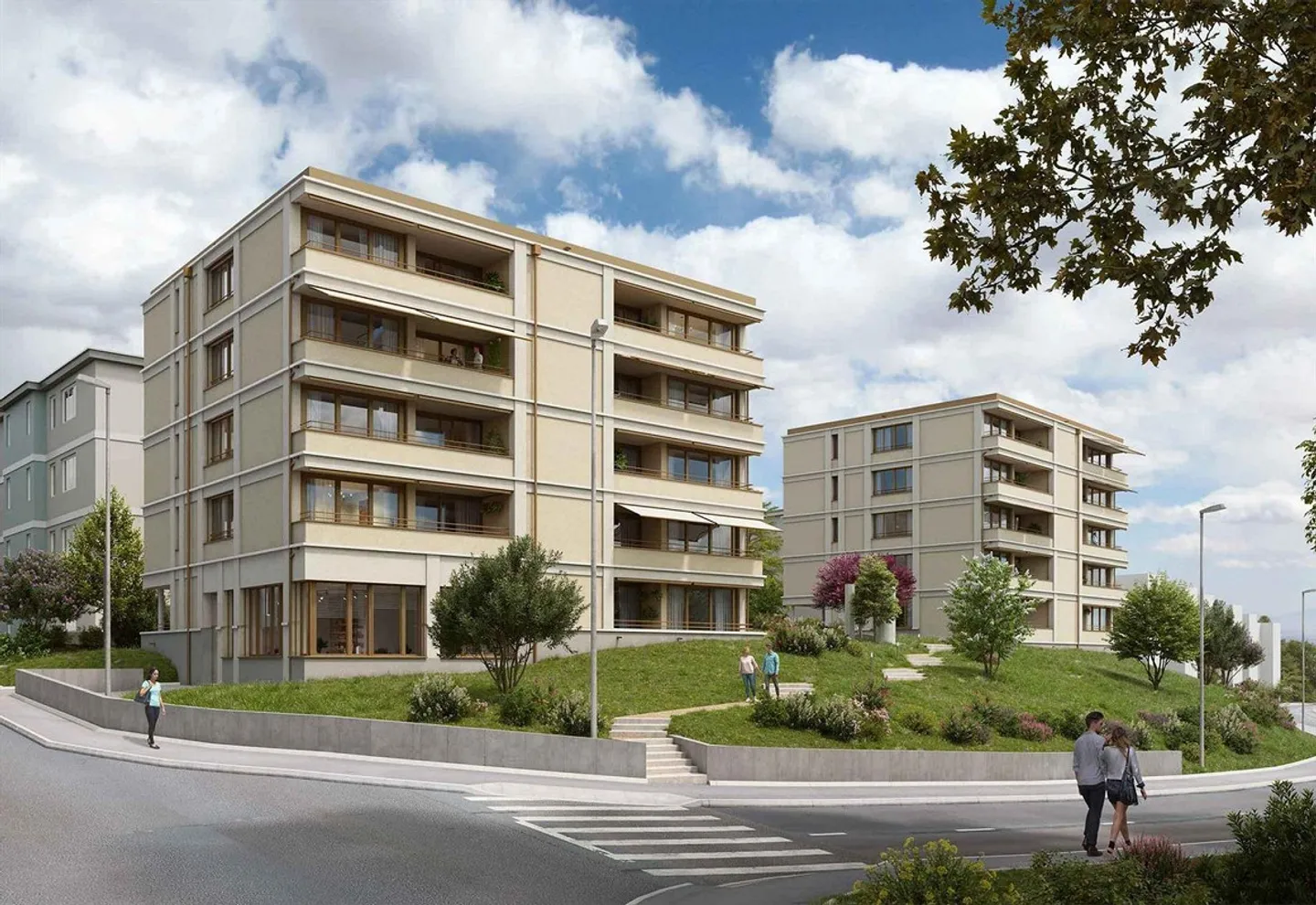 Appartement moderne de 4,5 pièces avec balcon et vue sur la verdure - Photo 1 sur 7