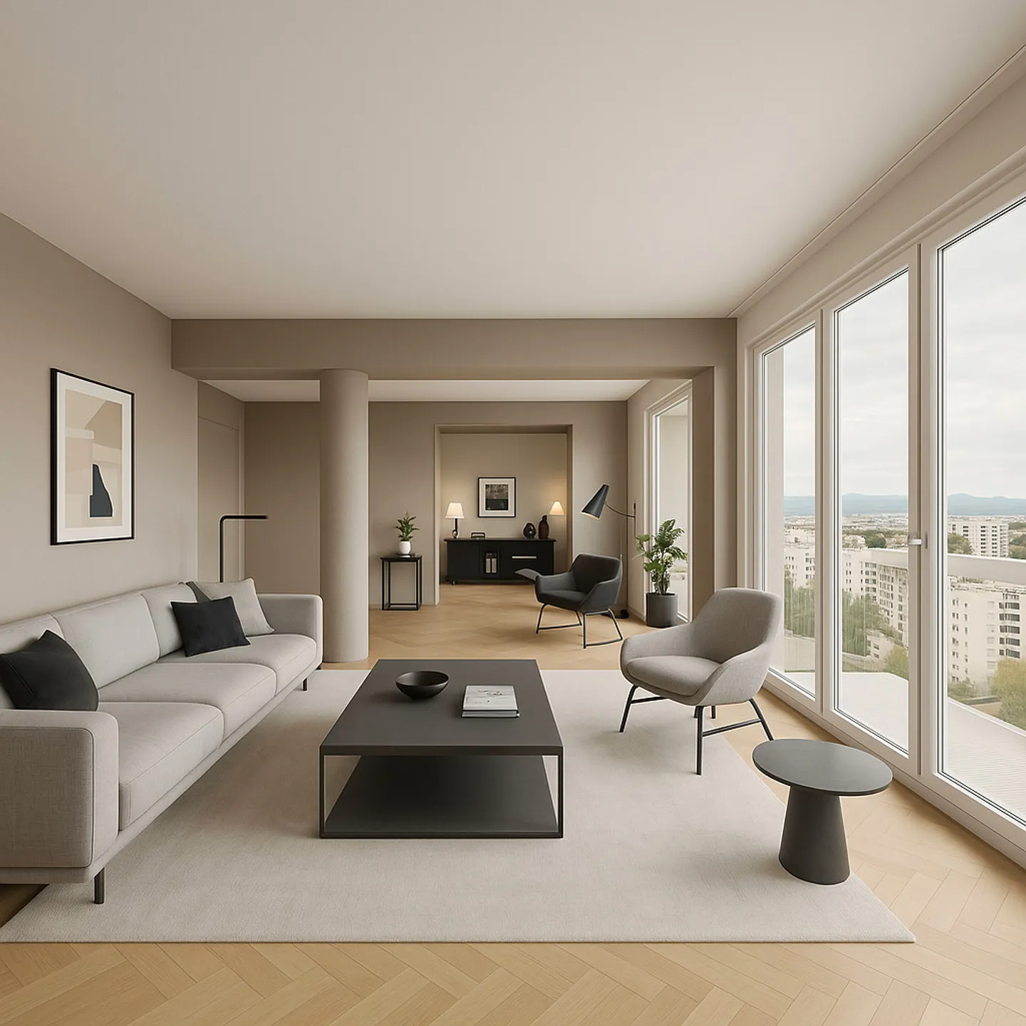 Very large 6-room apartment crossing on the 15th floor - Photo 1 of 10