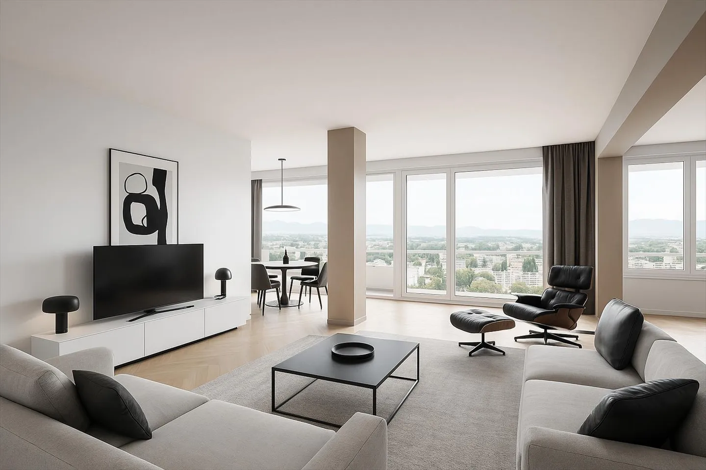 Very large 6-room apartment crossing on the 15th floor - Photo 2 of 10