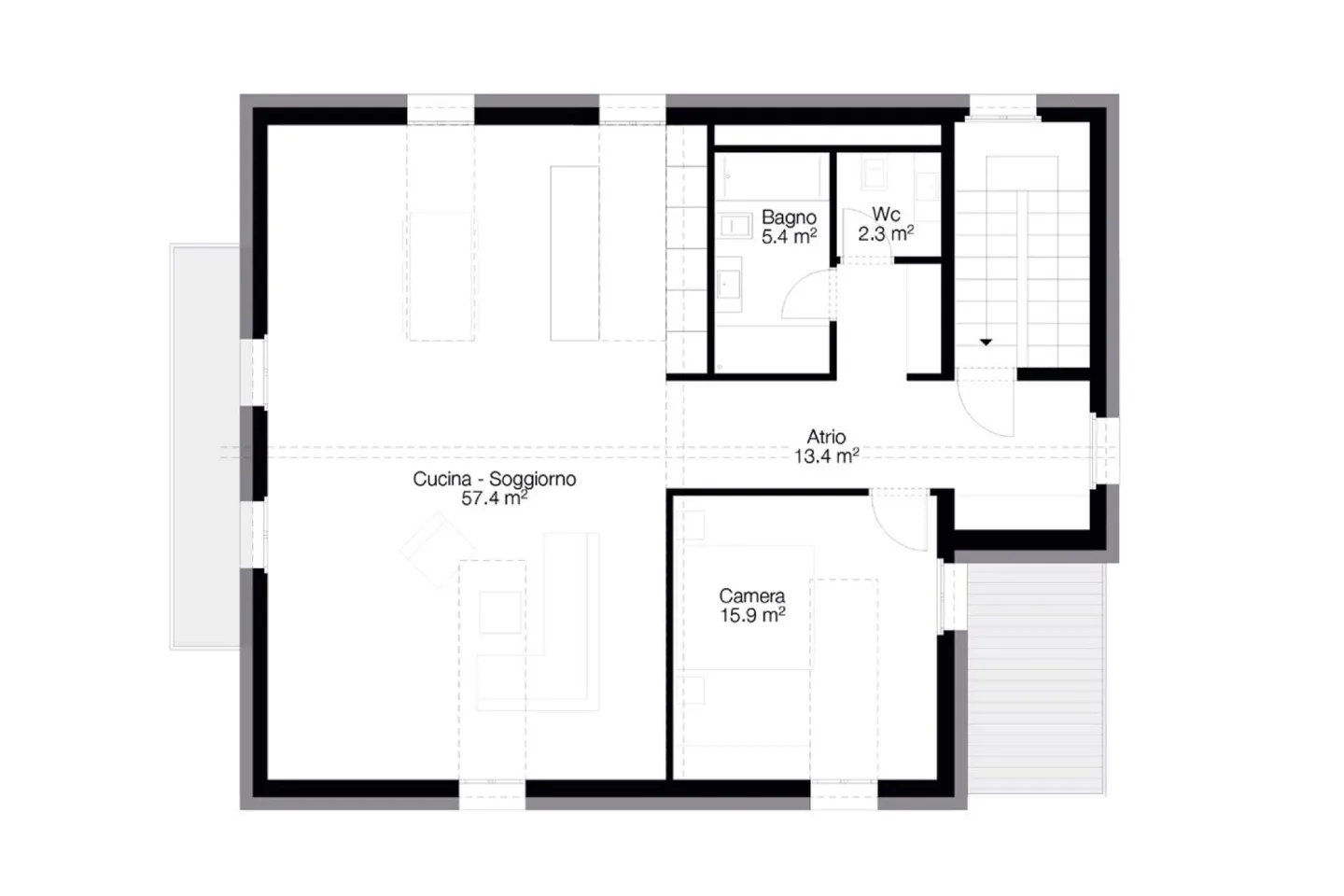 Nouvel et élégant appartement en attique de 2,5 pièces - Photo 6 sur 6