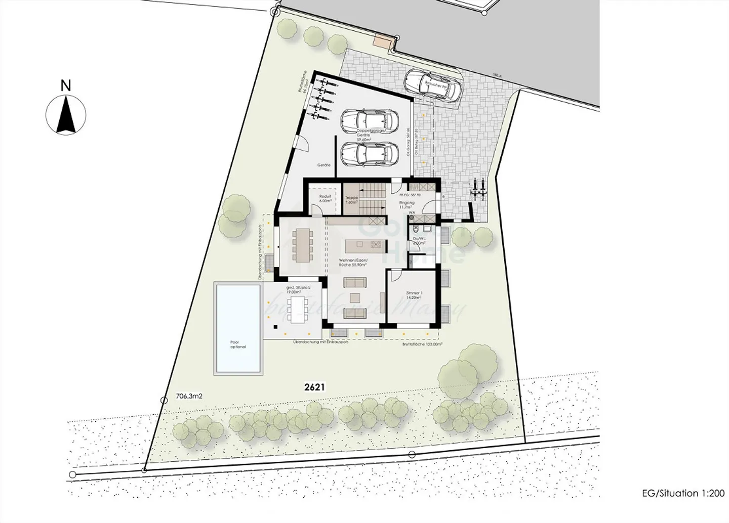 Exklusives 6,5 Zimmer-Neubauprojekt mit 267 m² Wohnfläche - Foto 4 di 6