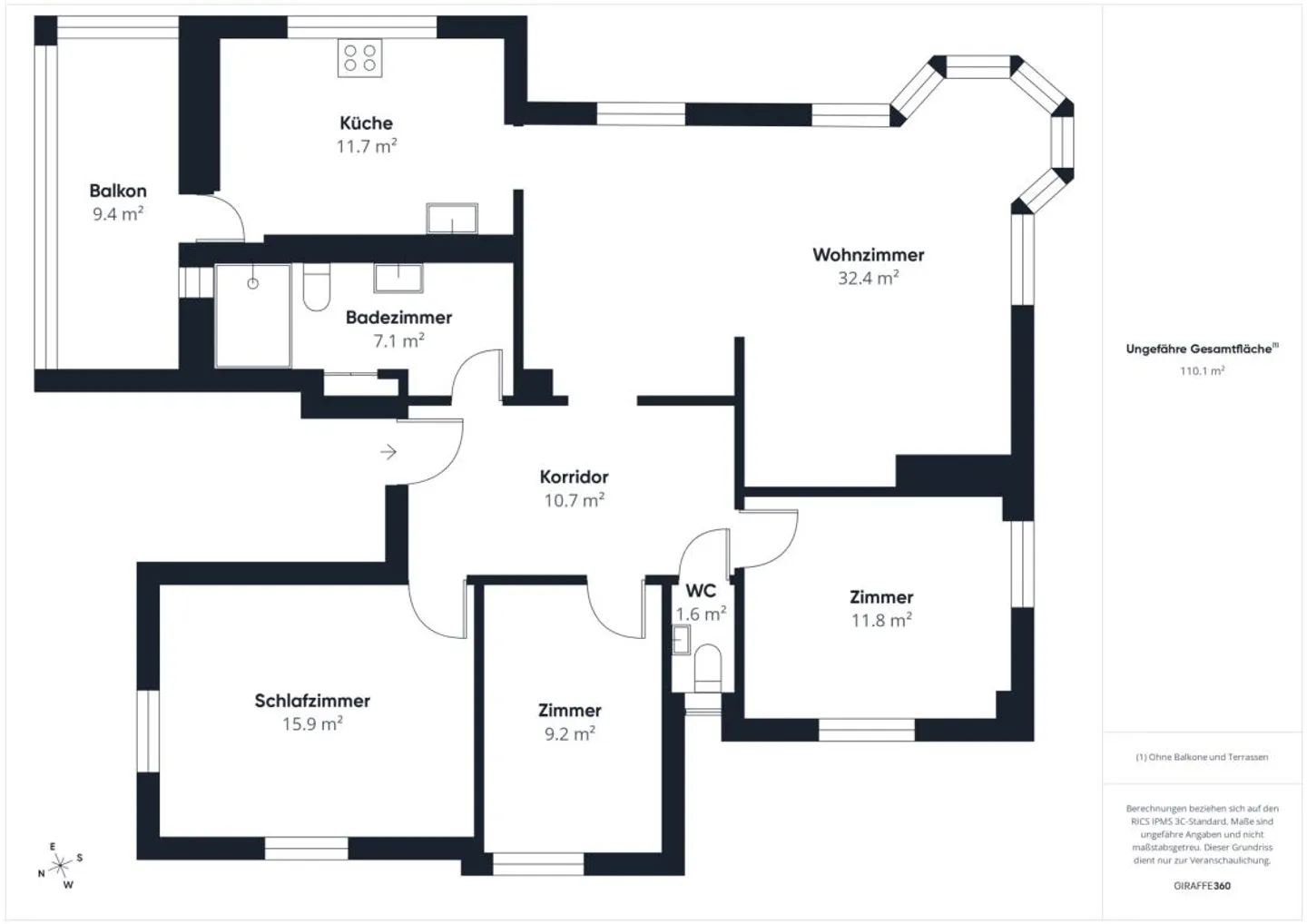 Spacious 4.5-room apartment for residential or commercial use in the heart of Wil - Photo 14 of 15