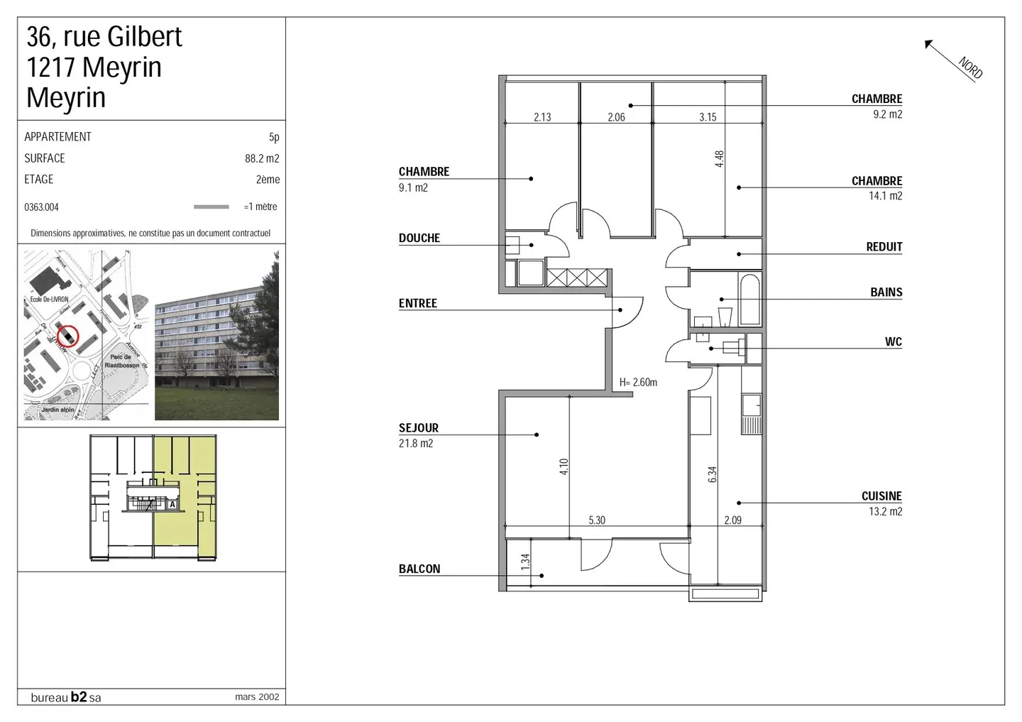 Helles 5-Zimmer-Apartment in Meyrin - Foto 1 von 2