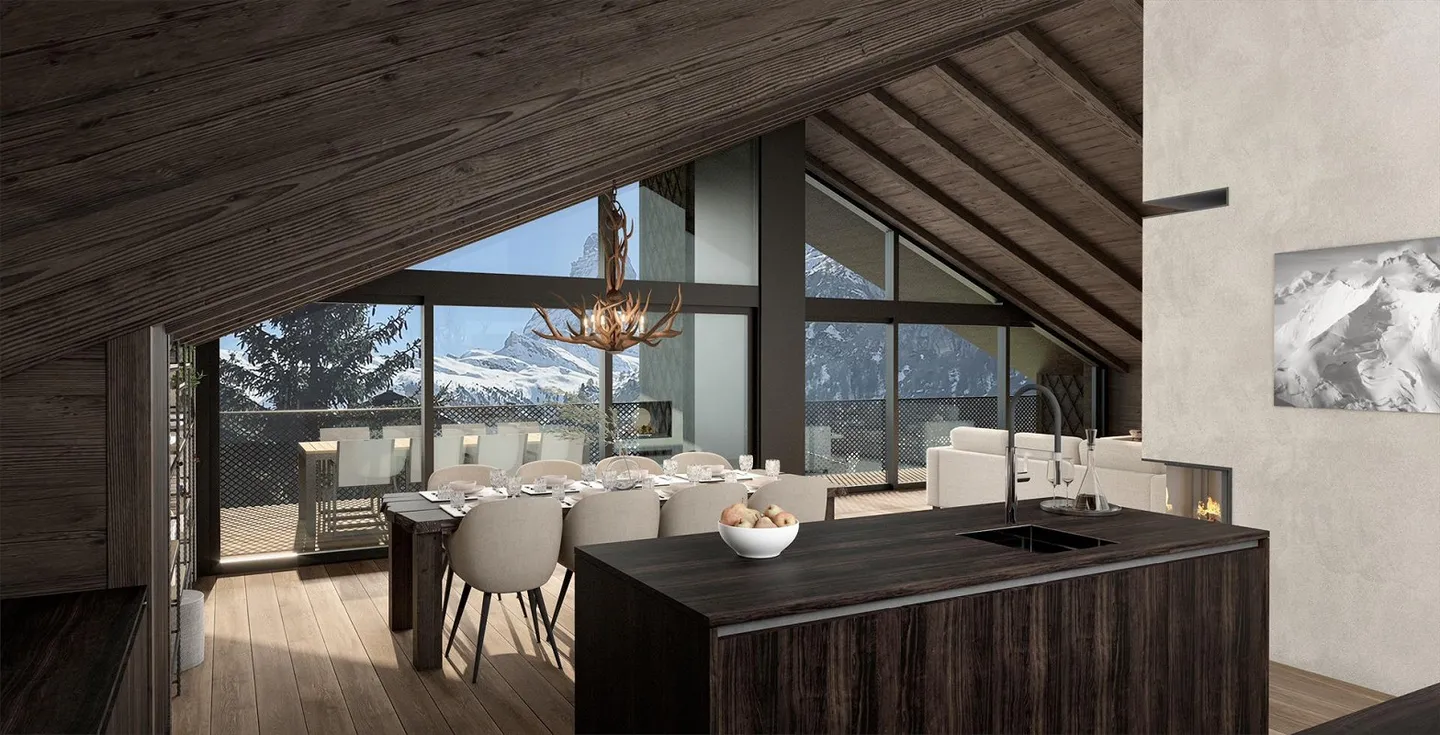 Projet de chalet entièrement approuvé à Zermatt, vue panoramique sur le Cervin - Photo 3 sur 8