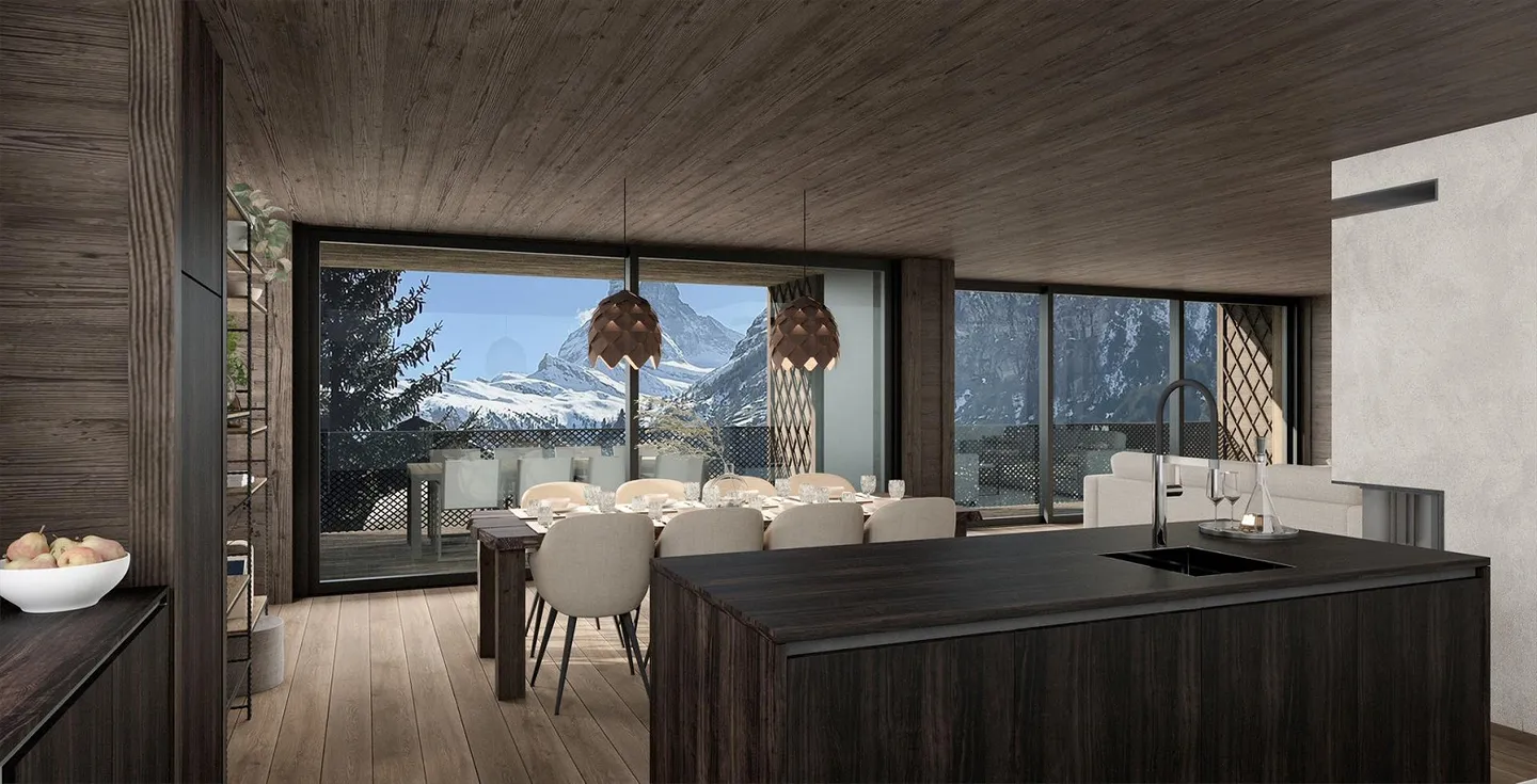 Projet de chalet entièrement approuvé à Zermatt, vue panoramique sur le Cervin - Photo 4 sur 8