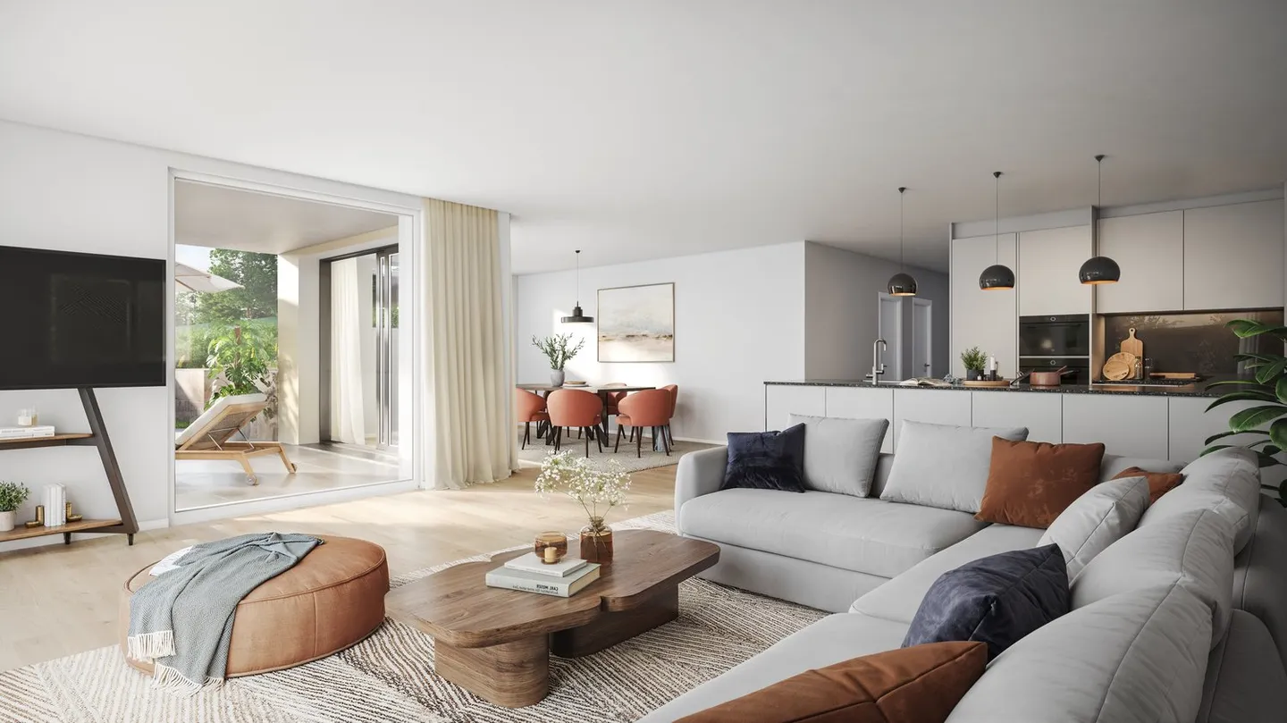 Projet de construction neuve de première classe à Oberdürnten : Appartements de jardin au rez-de-chaussée de haute qualité - Photo 2 sur 7