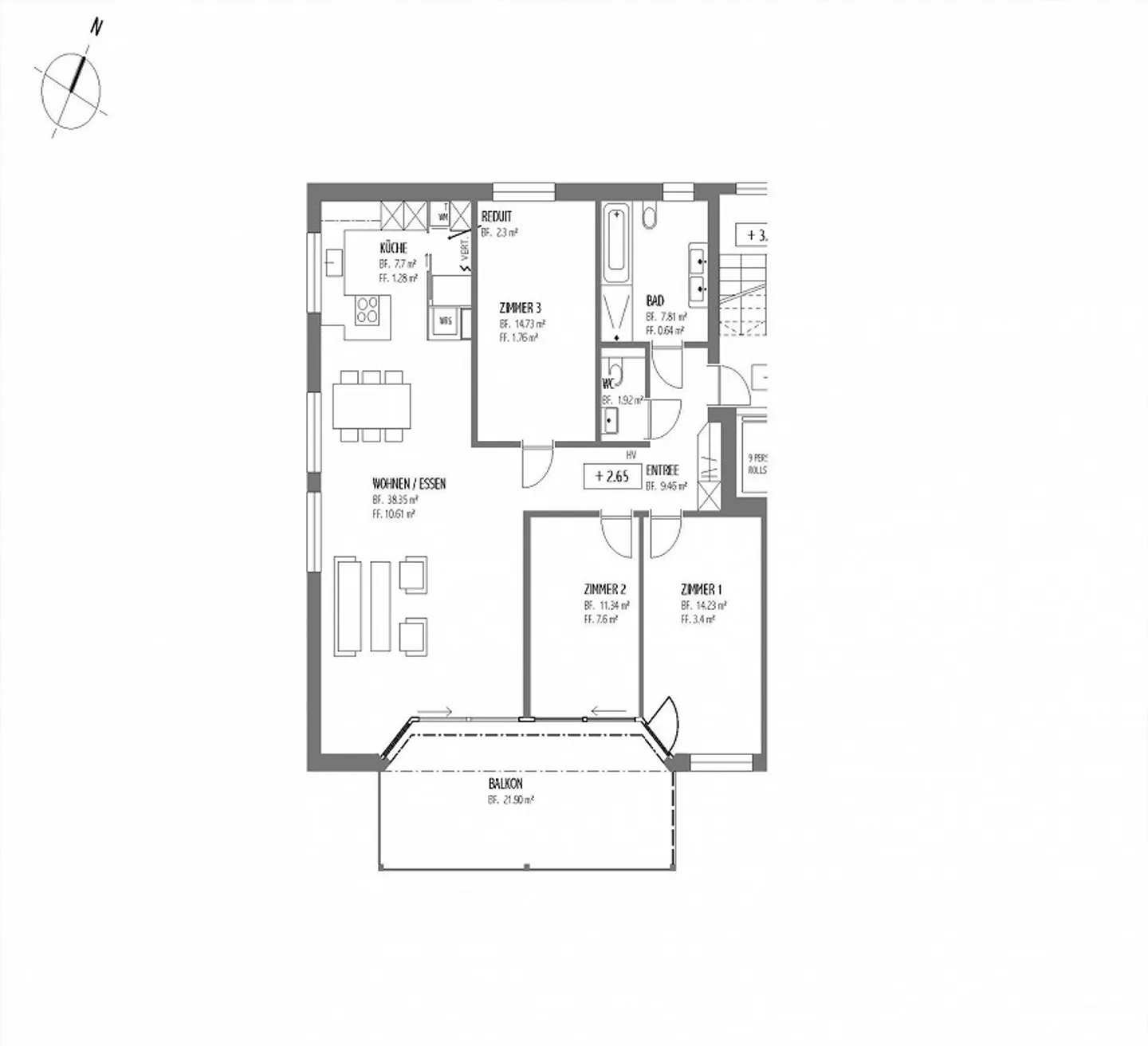 New construction 4 1/2 rooms (No. 04) - Trümlerestrasse 26 in 3126 Kaufdorf - Photo 6 of 14