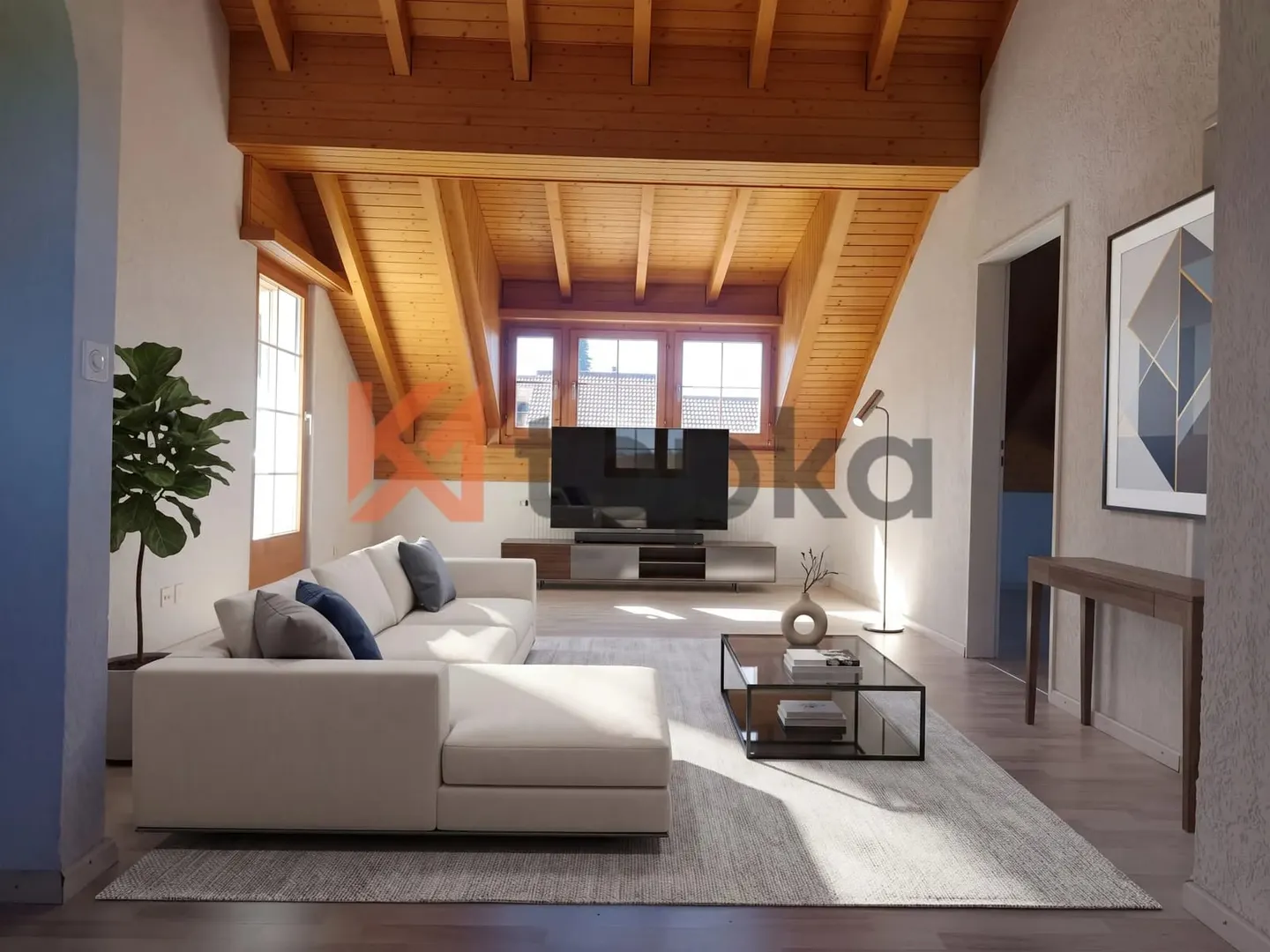 Charmante Dachwohnung mit Aussicht - Foto 6 von 8