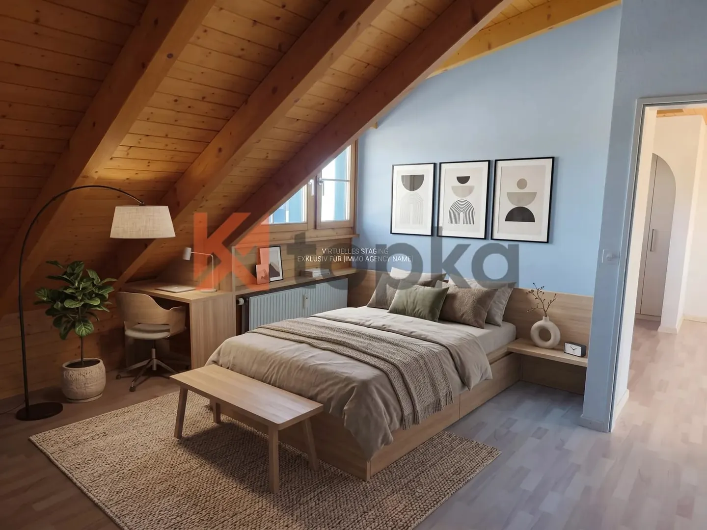 Charmante Dachwohnung mit Aussicht - Foto 7 von 8