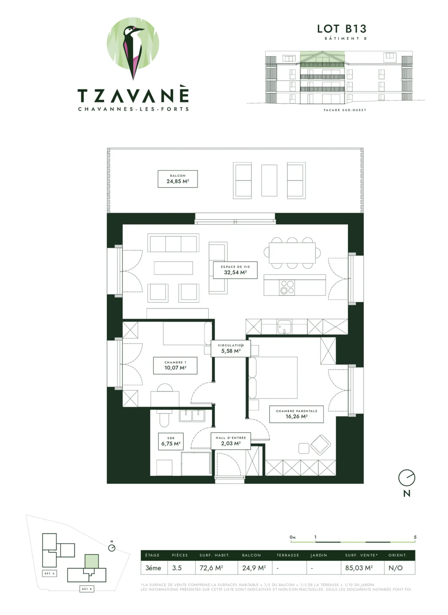 Superb 3.5-room penthouse with large balcony - Photo 2 of 10