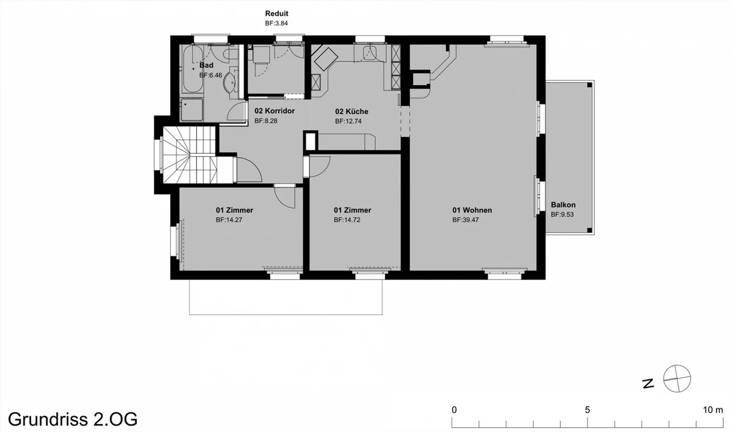 Appartamento ristrutturato di 3,5 locali all'ultimo piano (2° piano / 100 m2) a Schlieren - Foto 3 di 3